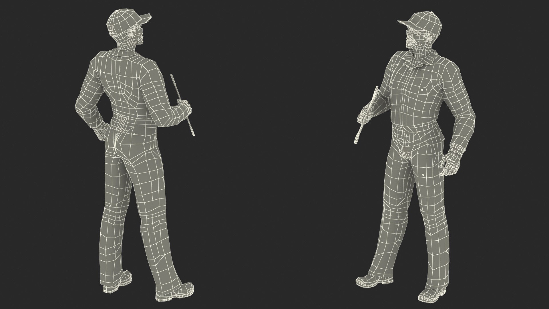 Light Skin Black Car Mechanic 3D model