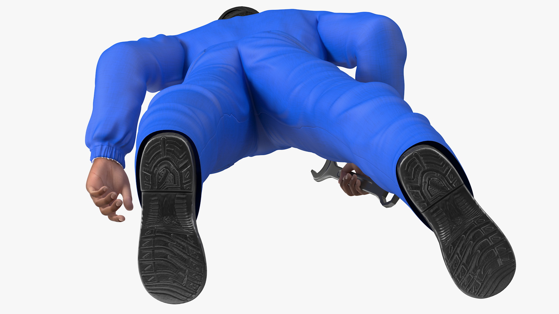 Light Skin Black Car Mechanic 3D model