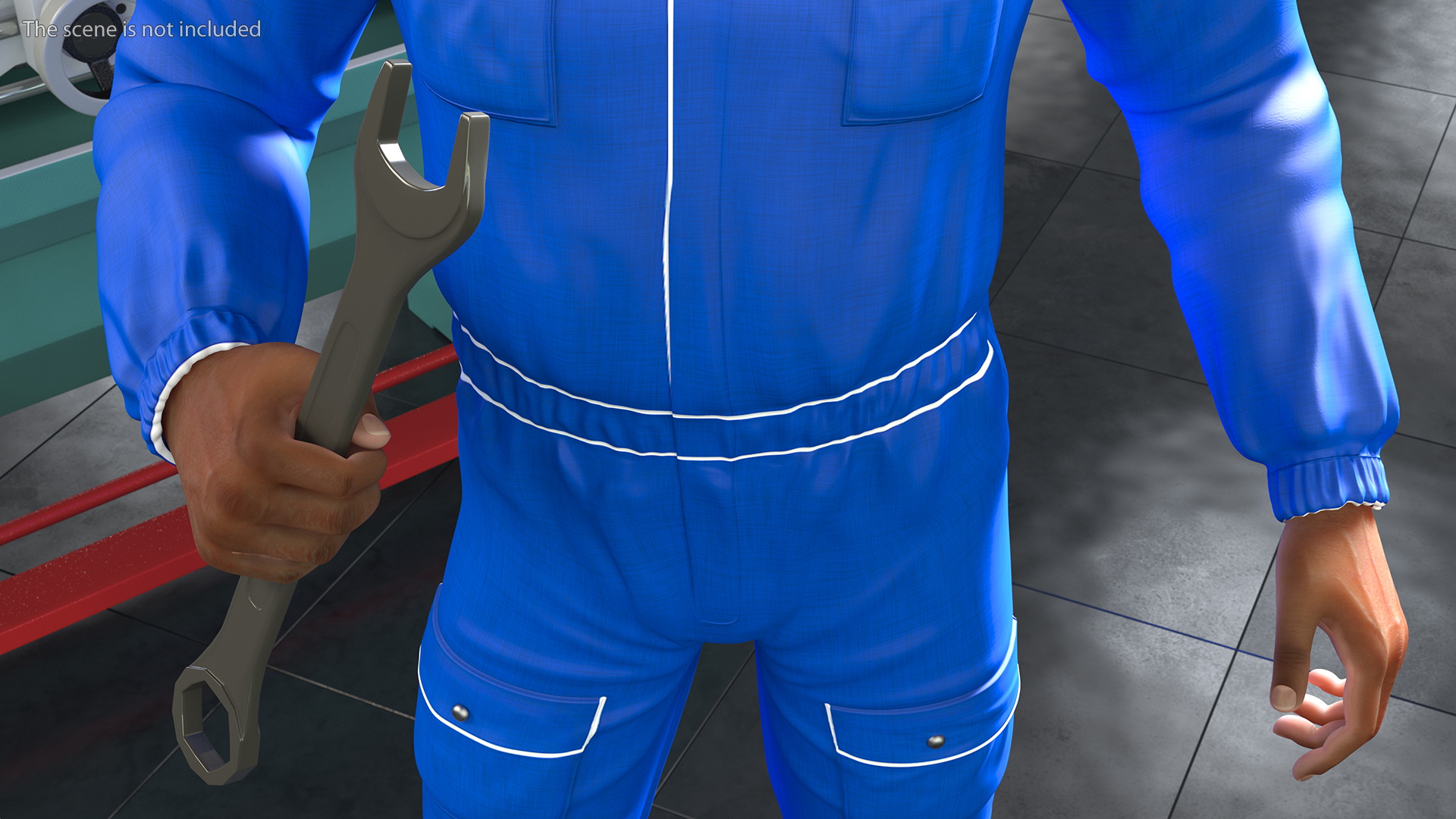 Light Skin Black Car Mechanic 3D model
