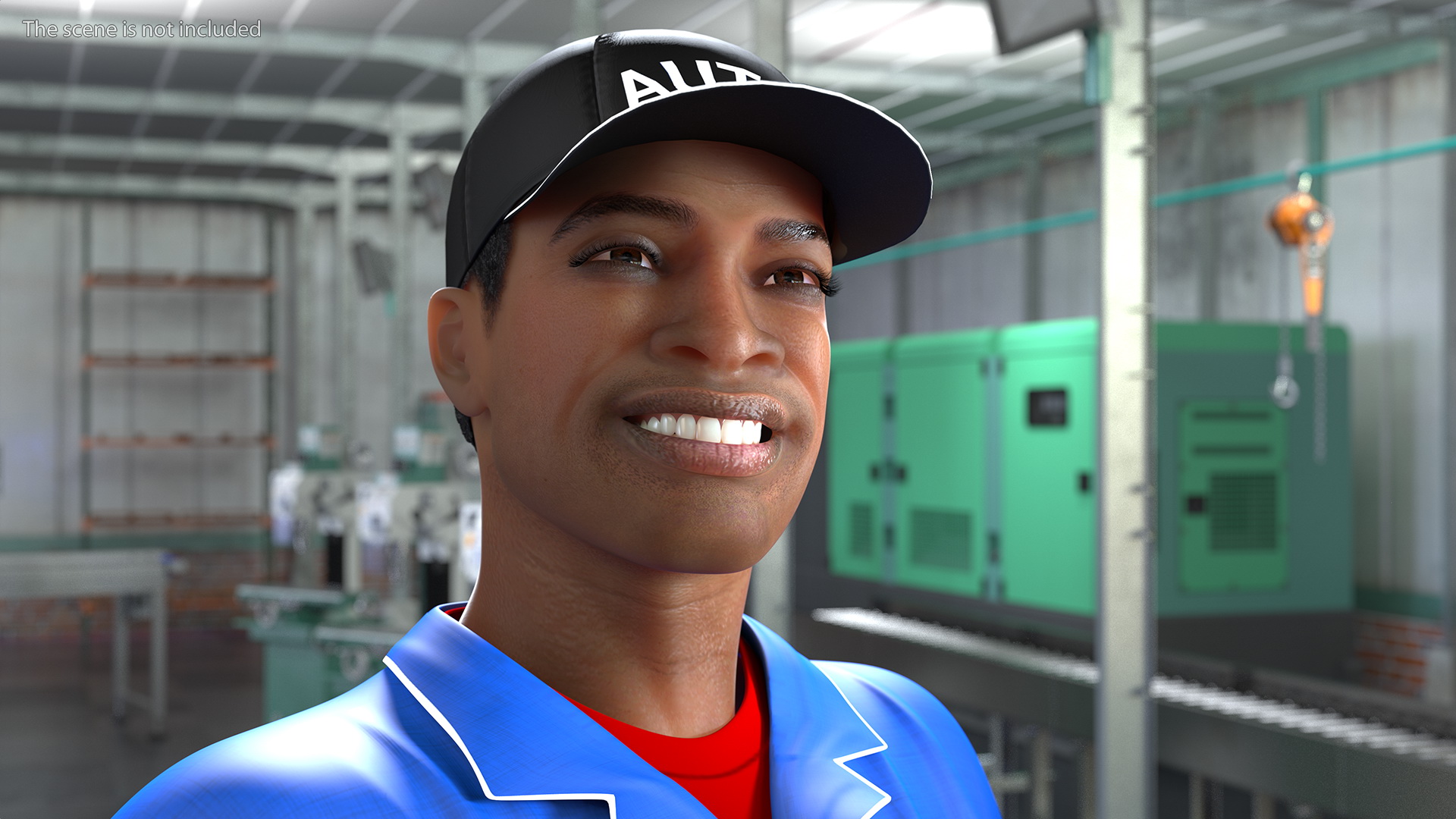 Light Skin Black Car Mechanic 3D model