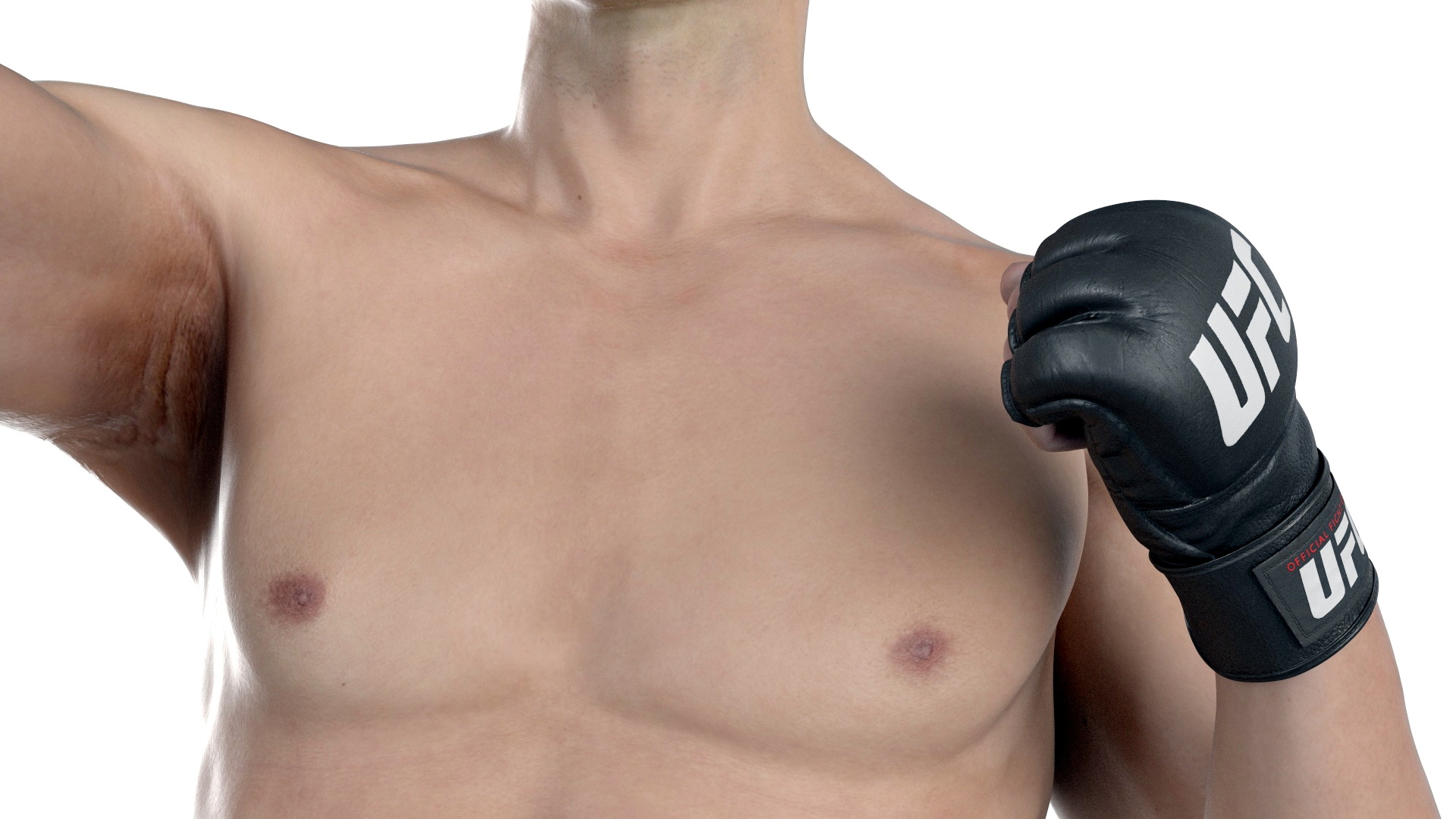 UFC MMA Fighter in Kicking Stance Fur 3D