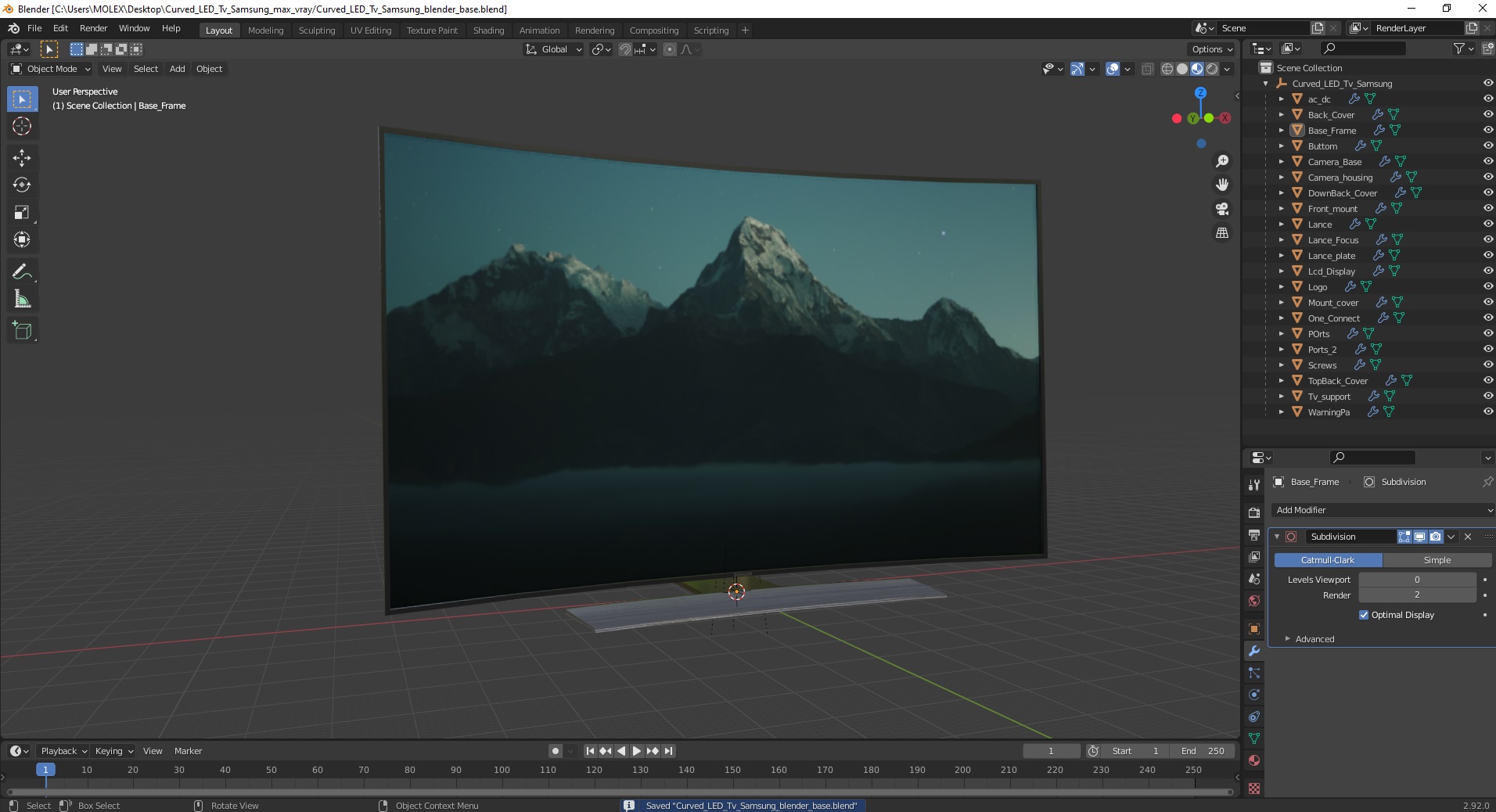 3D Curved LED Tv Samsung