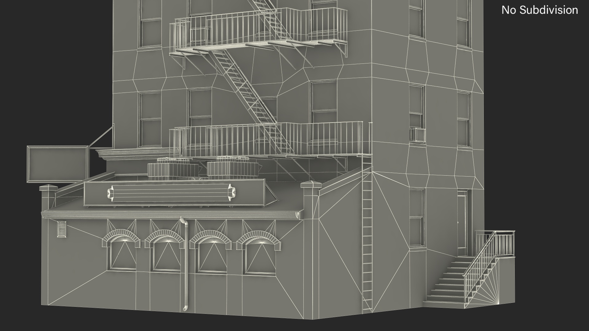 Apartment Building with Restaurant 3D model