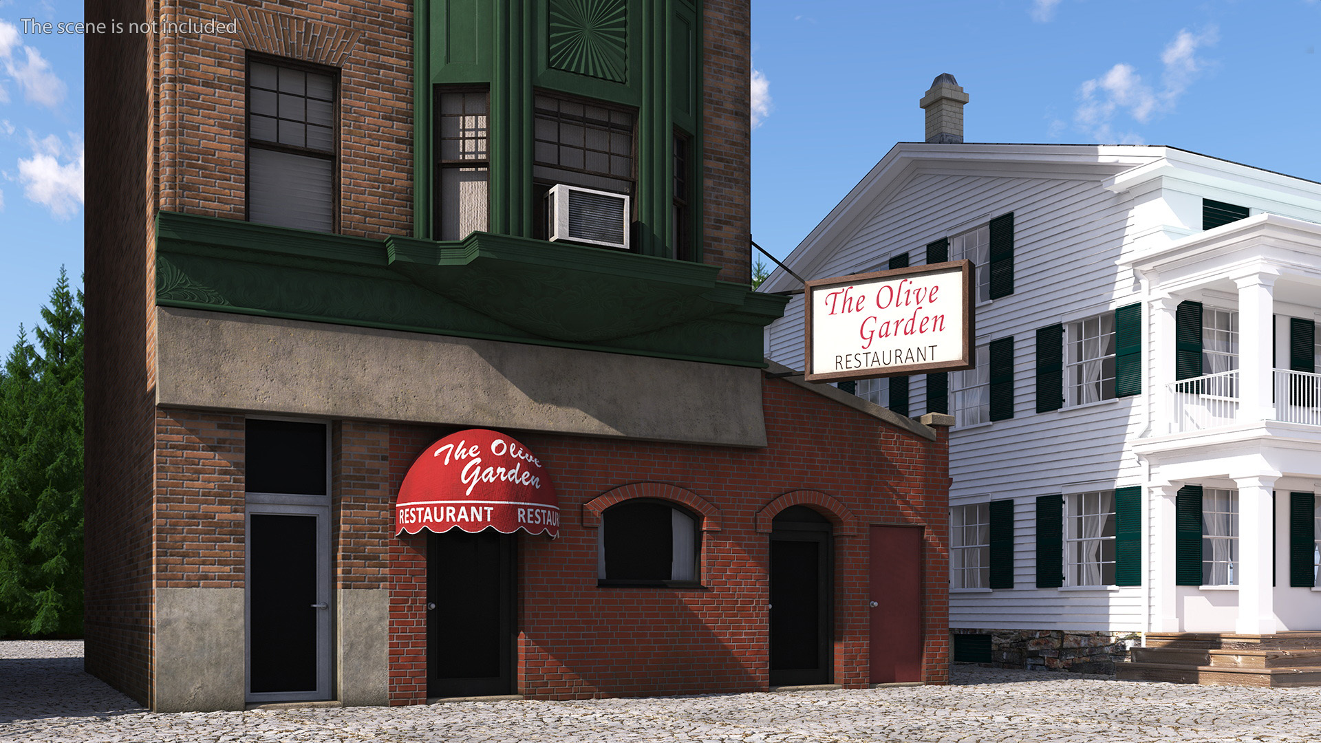 Apartment Building with Restaurant 3D model