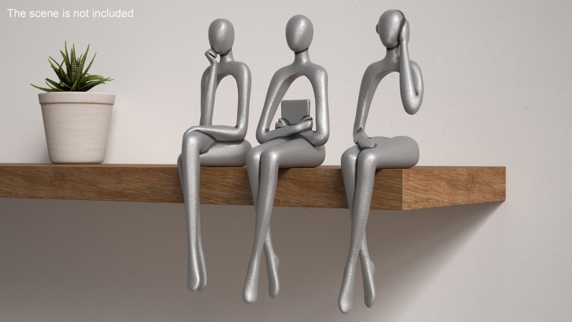 Home Decor Human Sculpture Silver Color 3D model