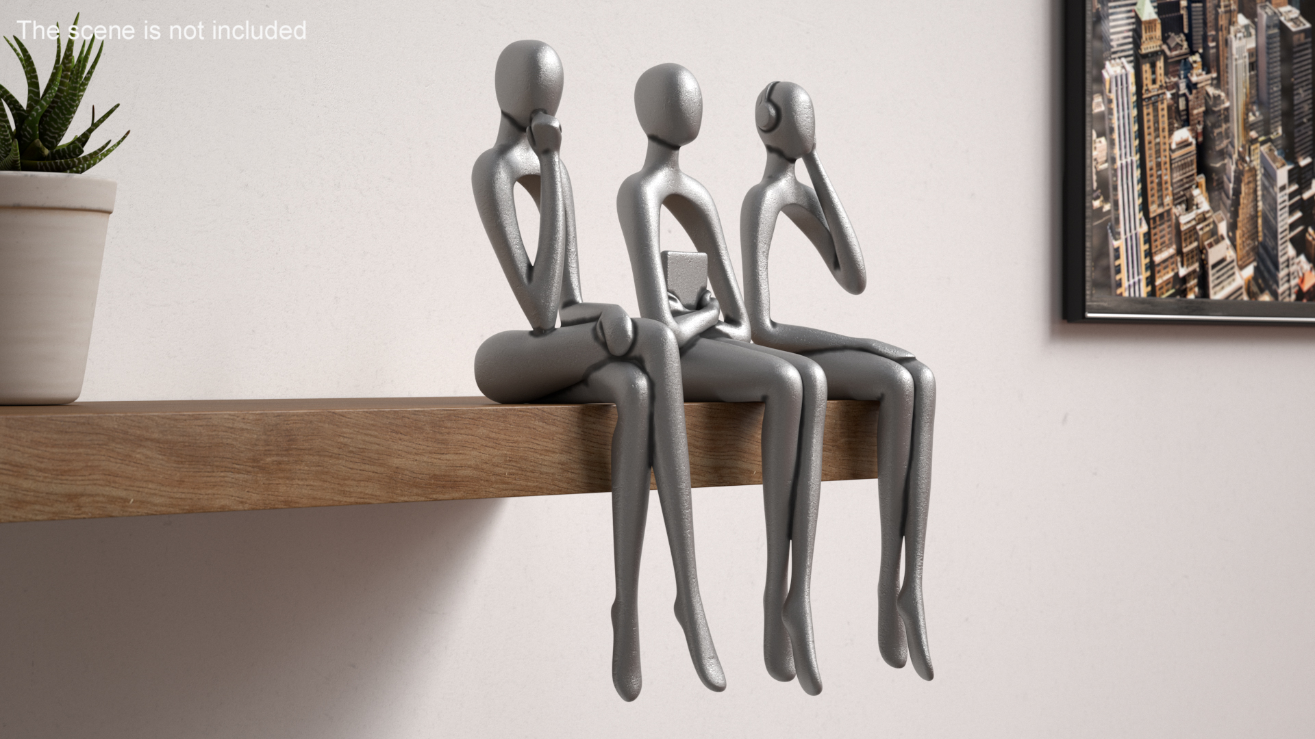 Home Decor Human Sculpture Silver Color 3D model