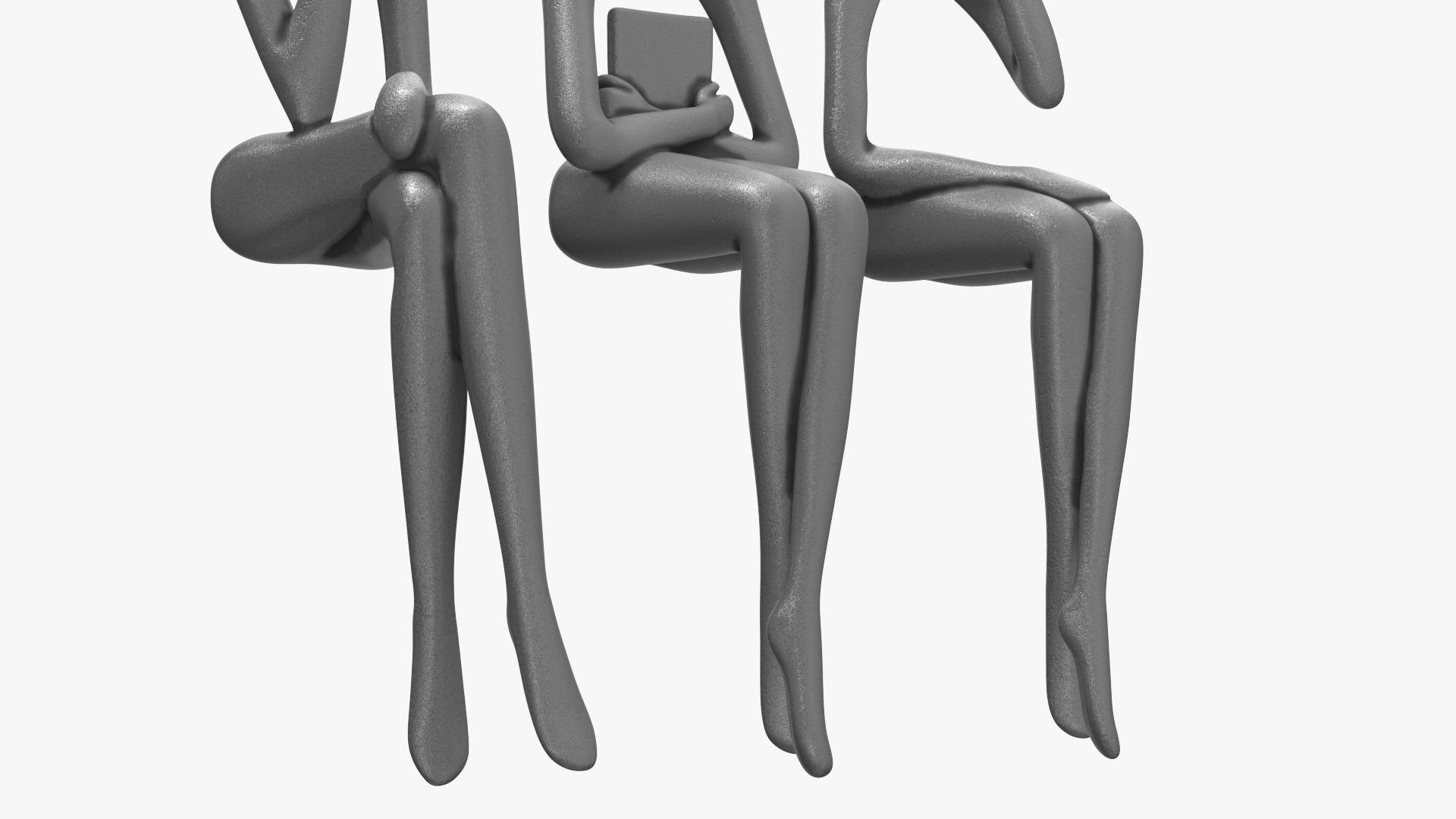Home Decor Human Sculpture Silver Color 3D model