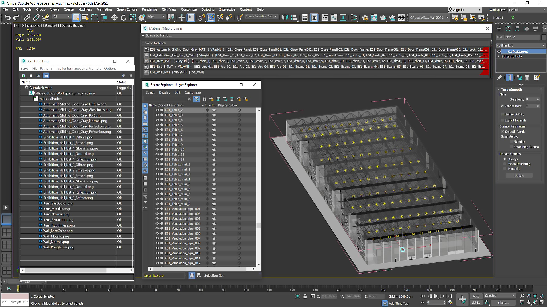 Office Cubicle Workspace 3D model
