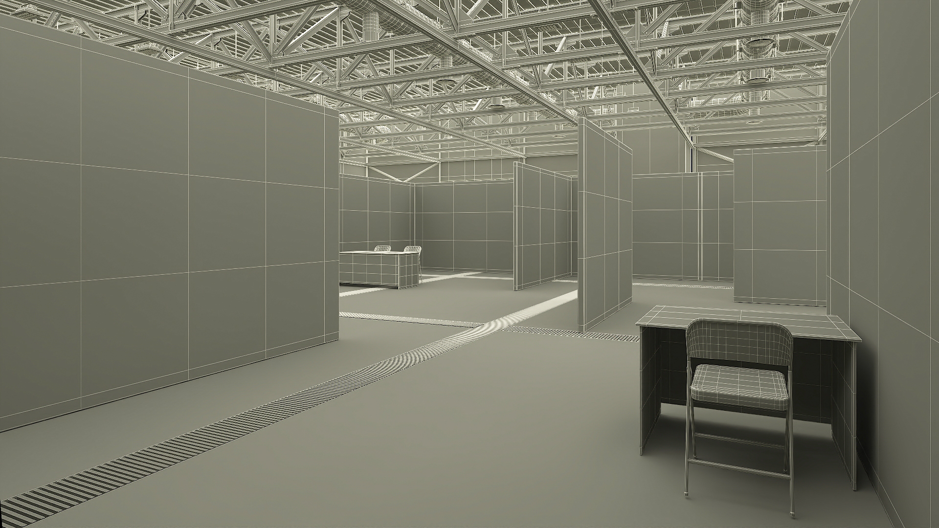Office Cubicle Workspace 3D model
