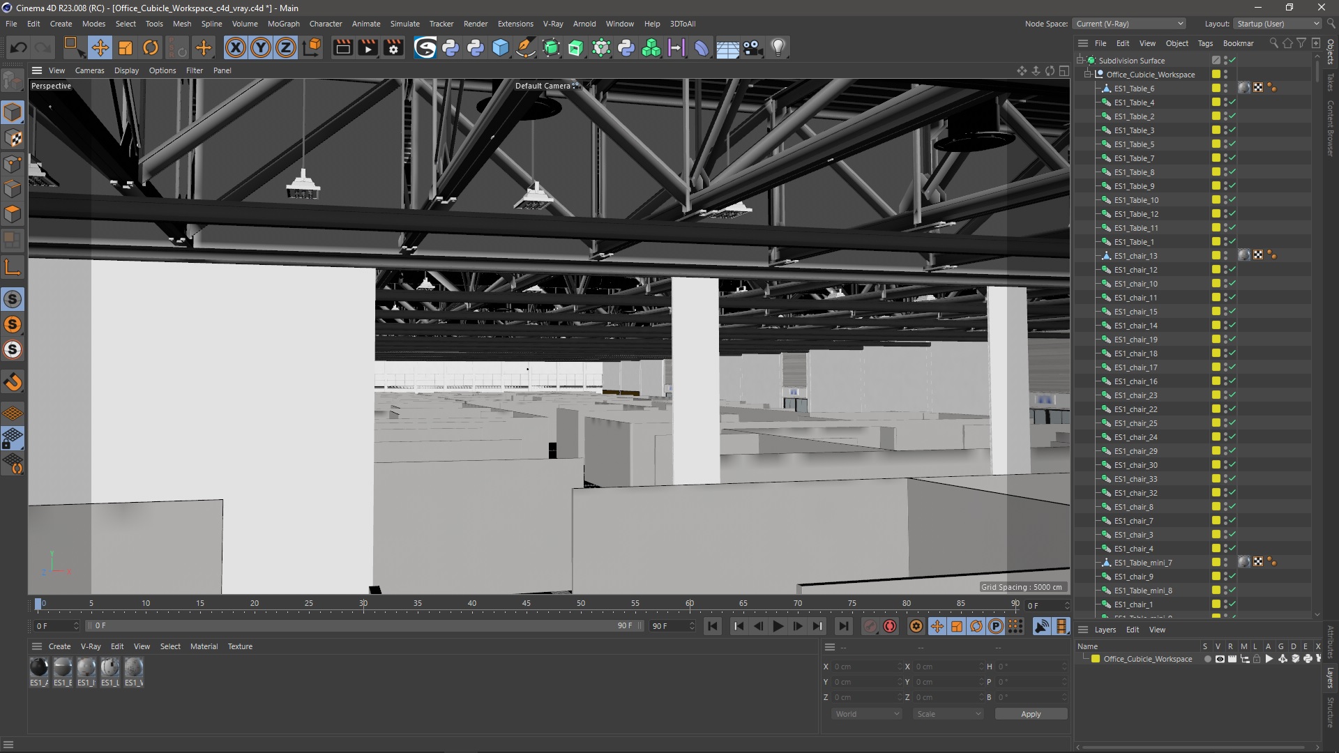 Office Cubicle Workspace 3D model