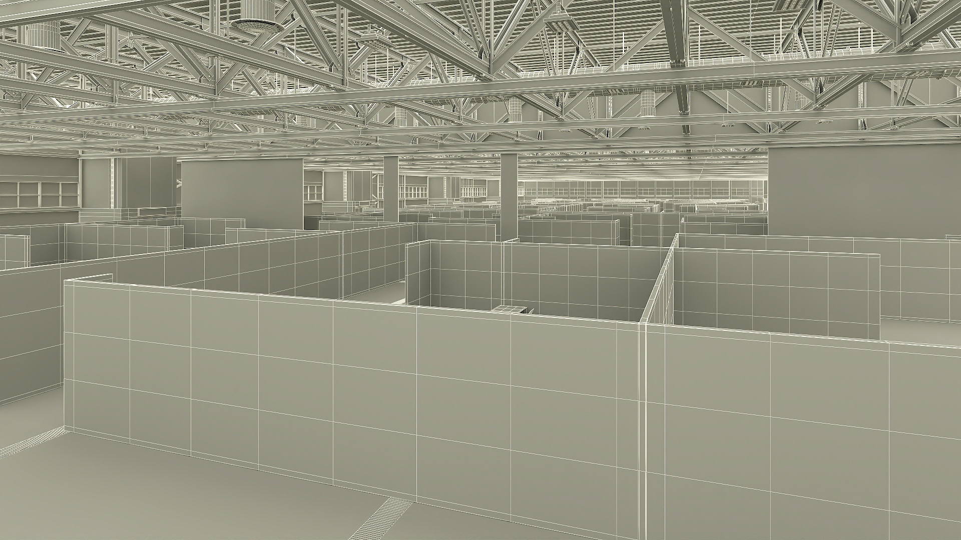 Office Cubicle Workspace 3D model