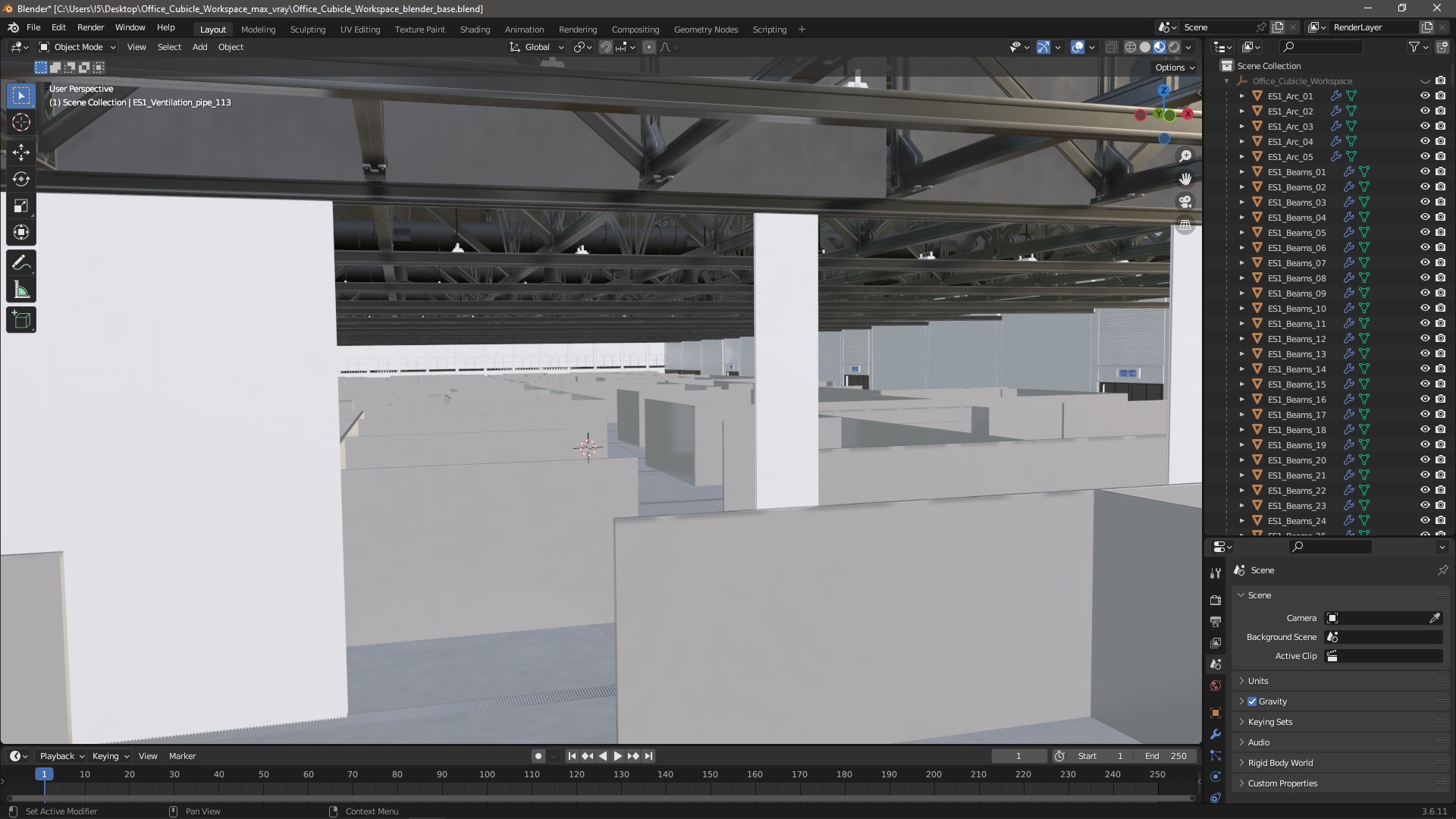 Office Cubicle Workspace 3D model