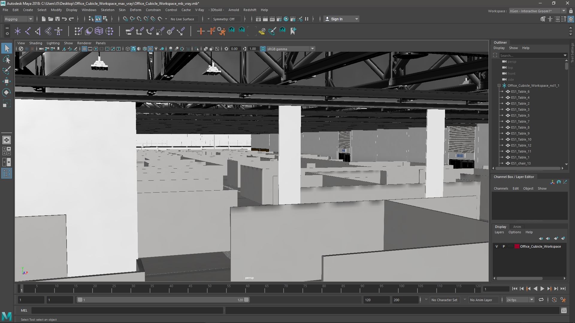 Office Cubicle Workspace 3D model