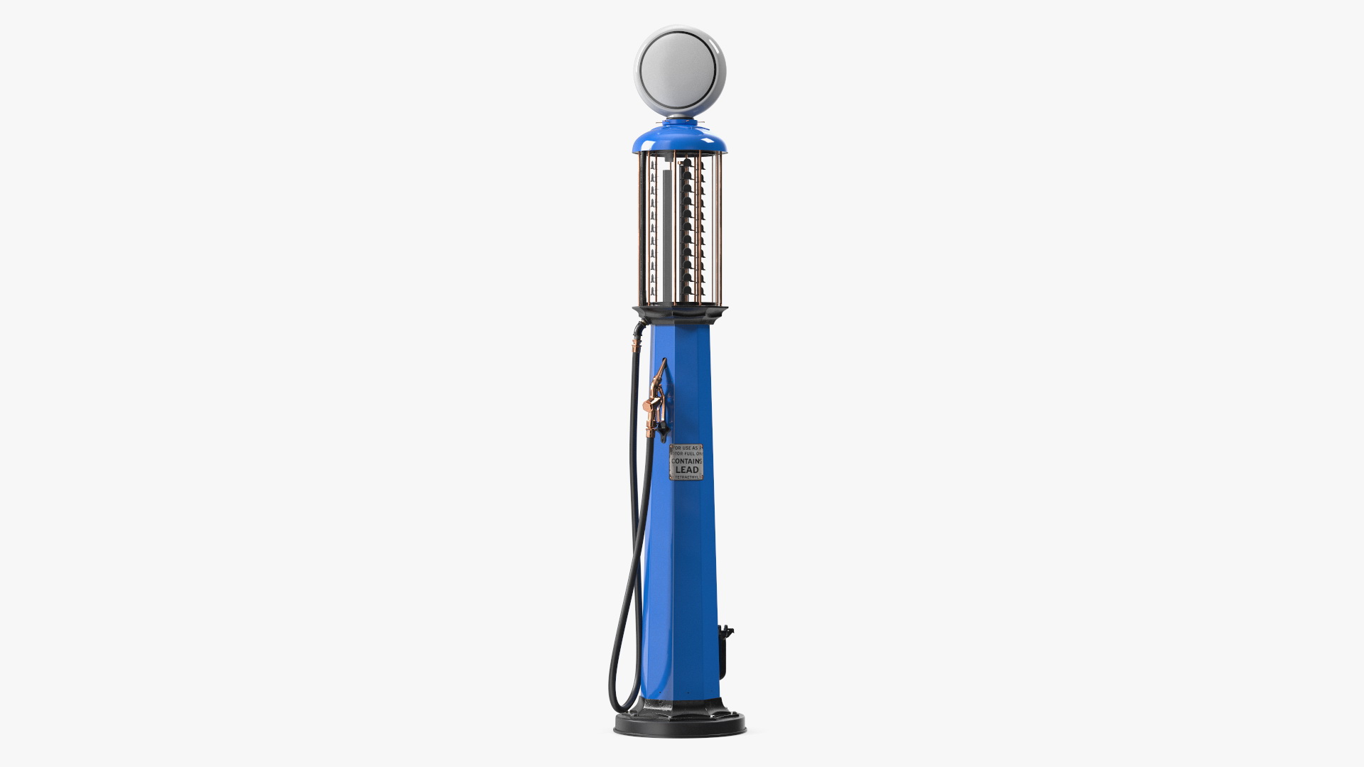 Old Gas Station Blue with Manual Fuel Pump 3D