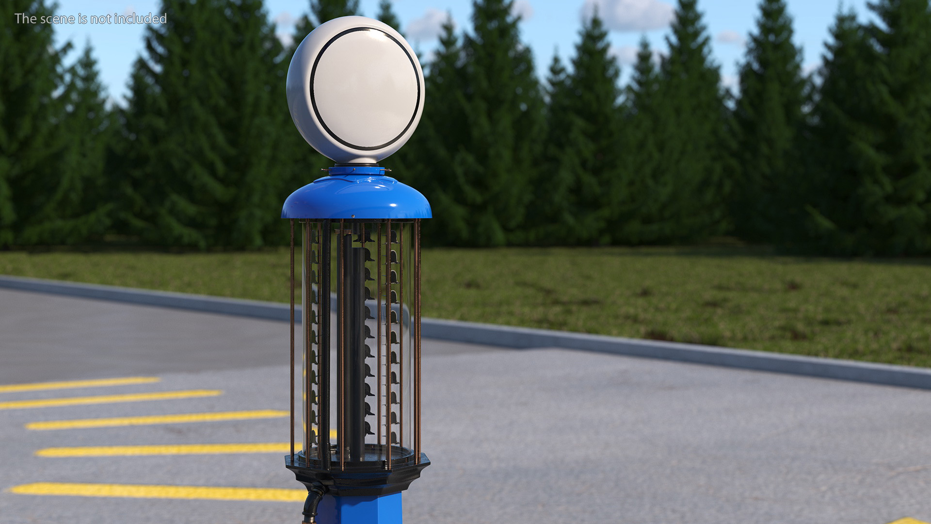 Old Gas Station Blue with Manual Fuel Pump 3D