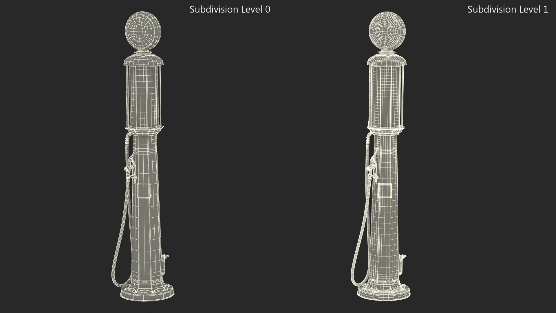Old Gas Station Blue with Manual Fuel Pump 3D