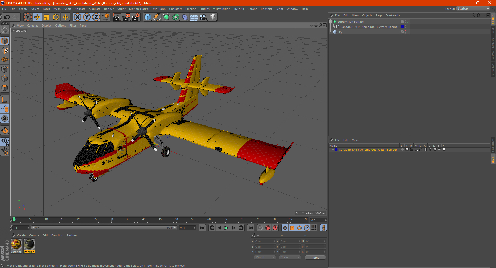 Canadair D415 Amphibious Water Bomber 3D