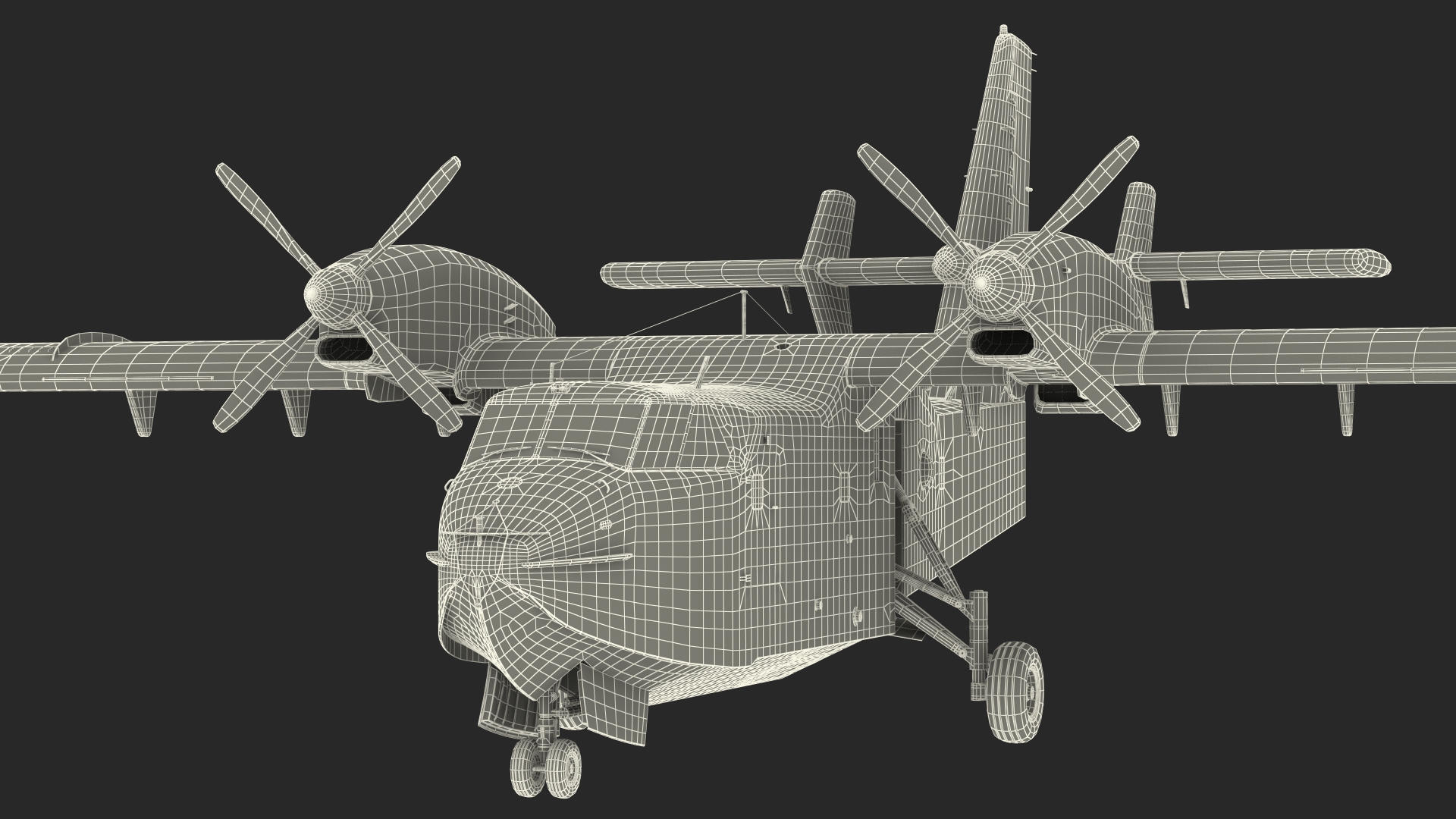 Canadair D415 Amphibious Water Bomber 3D