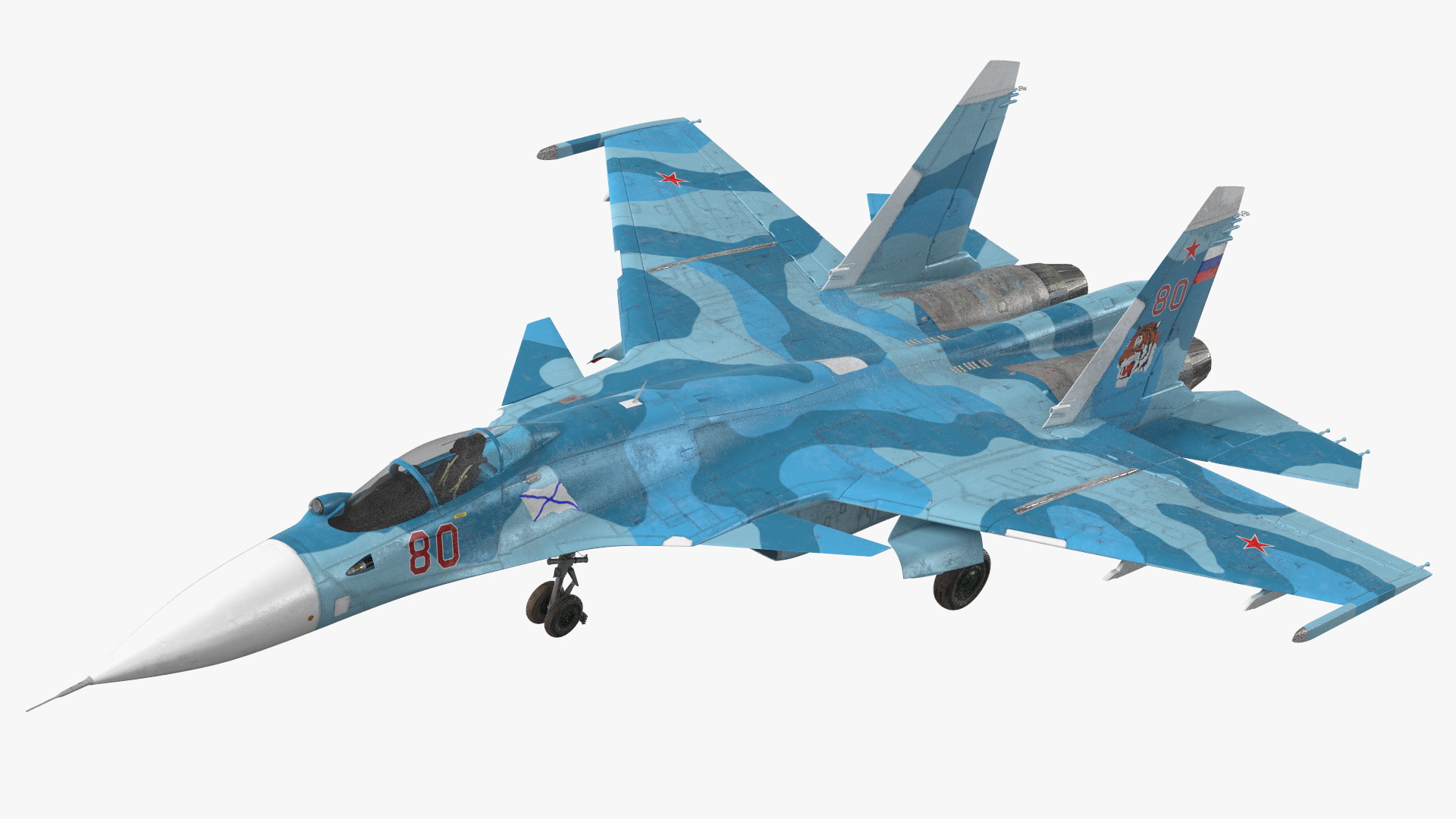 3D Sukhoi SU-33 Russian Navy Multirole Fighter model