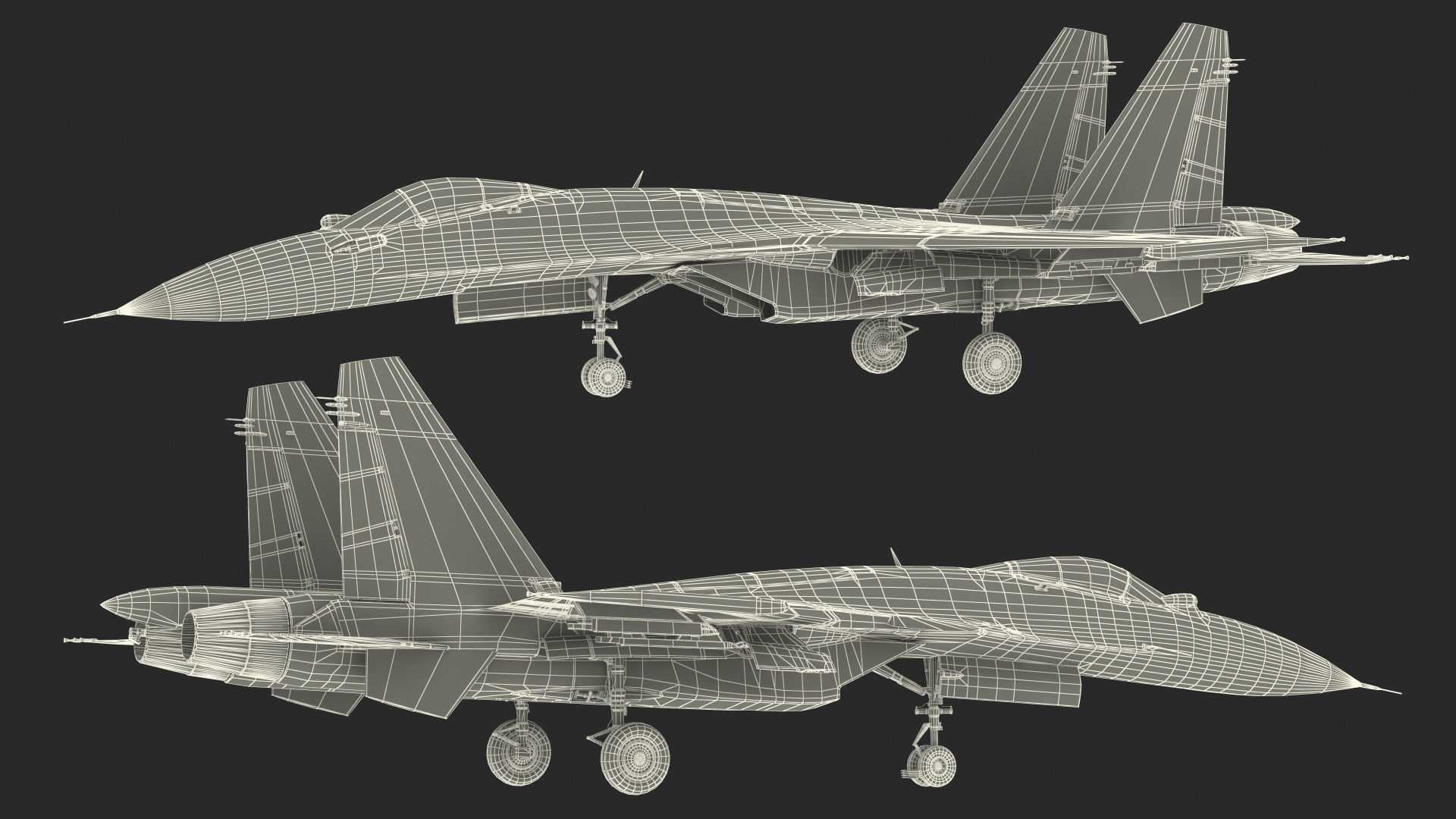 3D Sukhoi SU-33 Russian Navy Multirole Fighter model