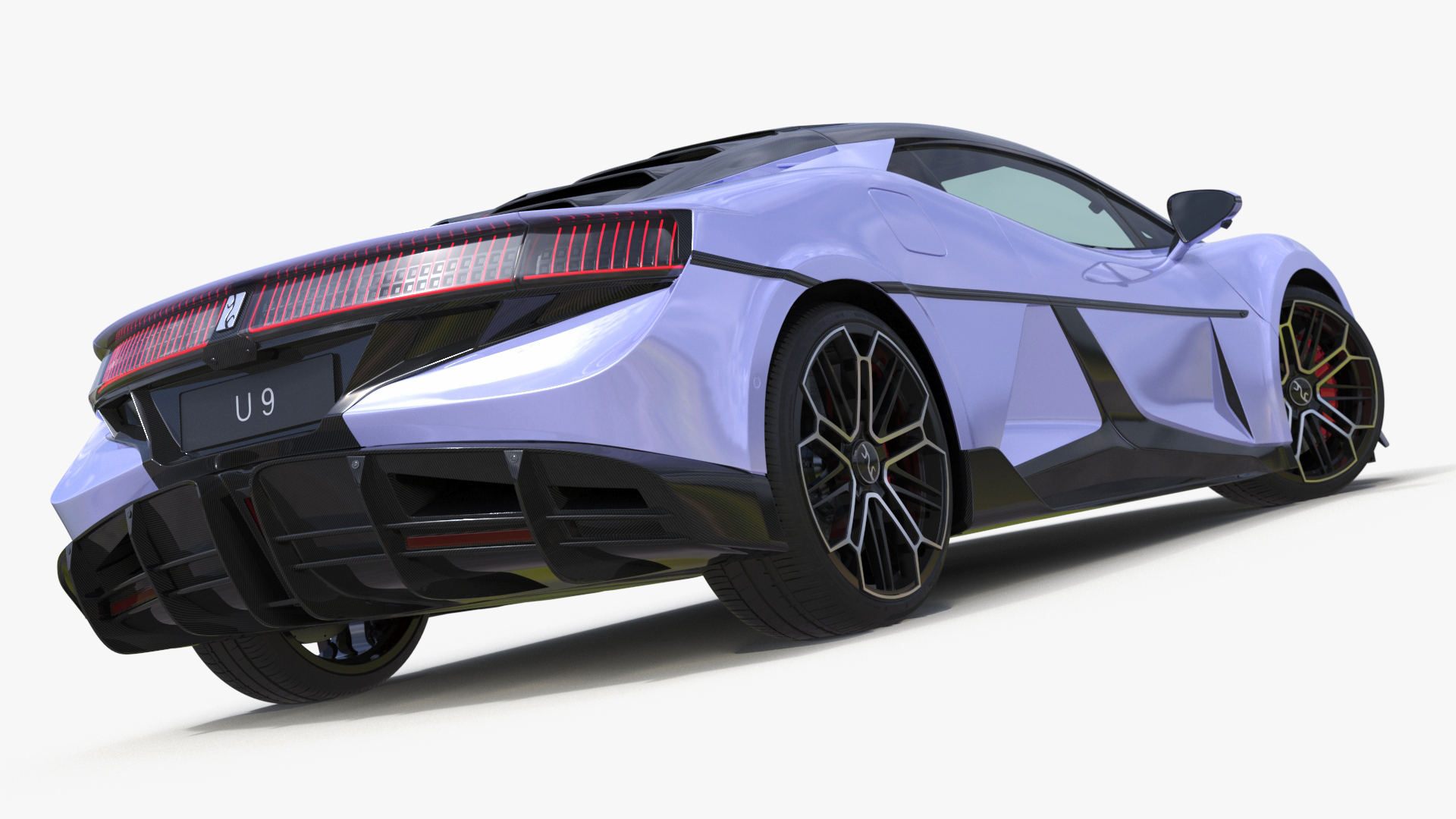 3D BYD Yangwang U9 Violet Supercar Rigged model
