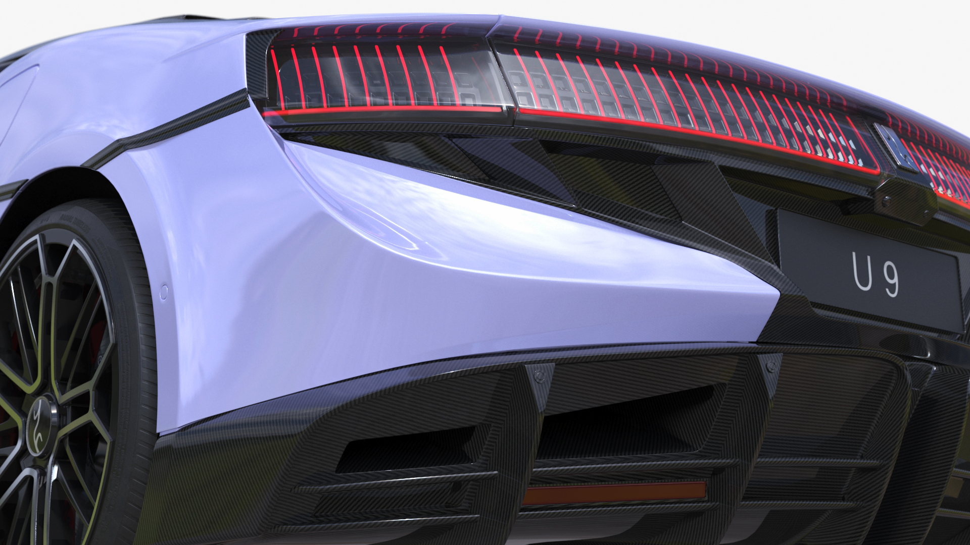 3D BYD Yangwang U9 Violet Supercar Rigged model