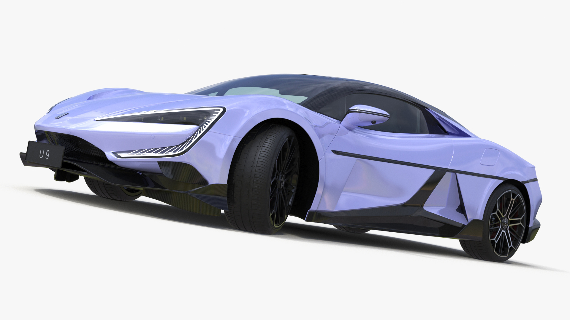 3D BYD Yangwang U9 Violet Supercar Rigged model