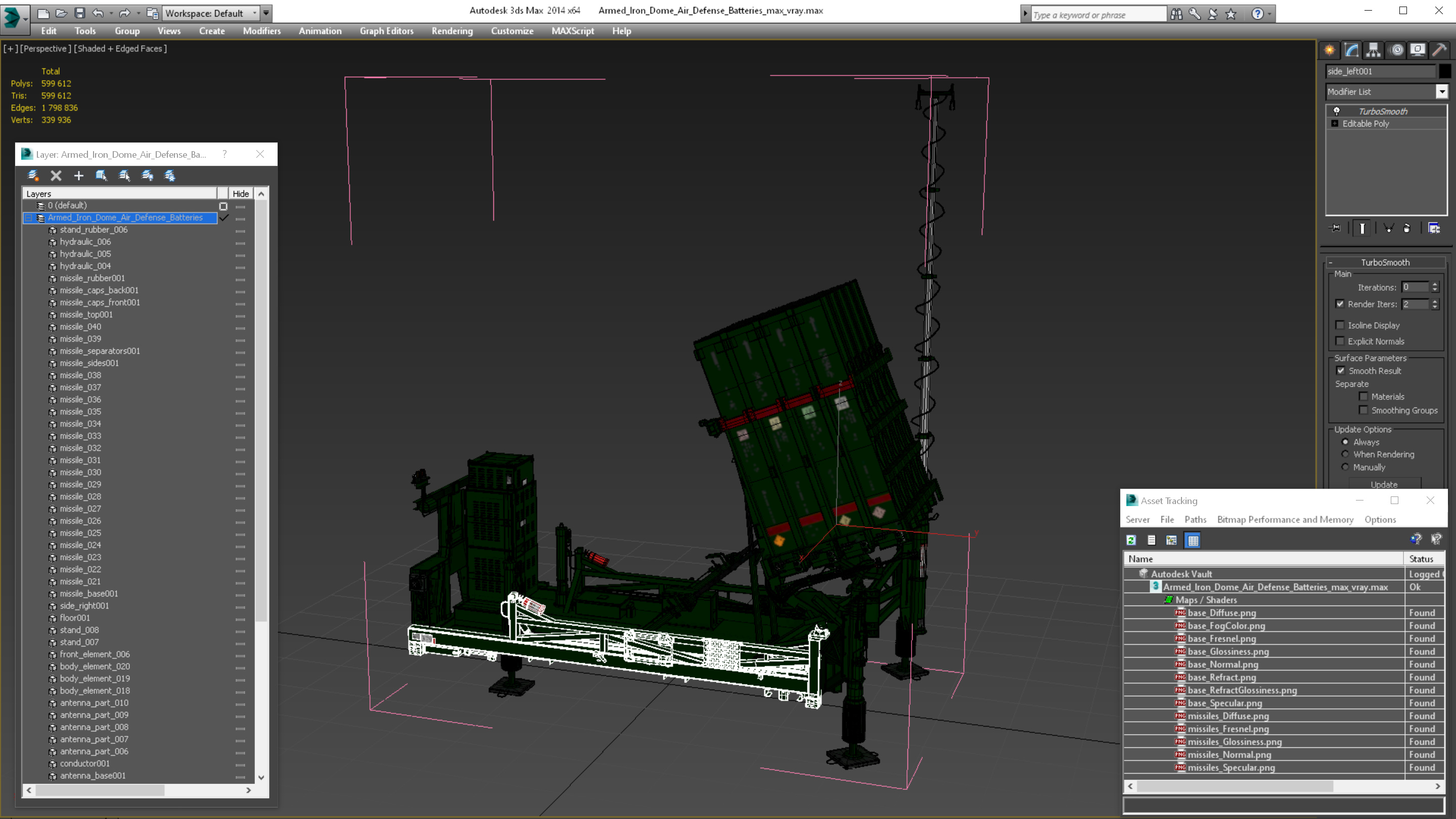 Armed Iron Dome Air Defense Batteries 3D