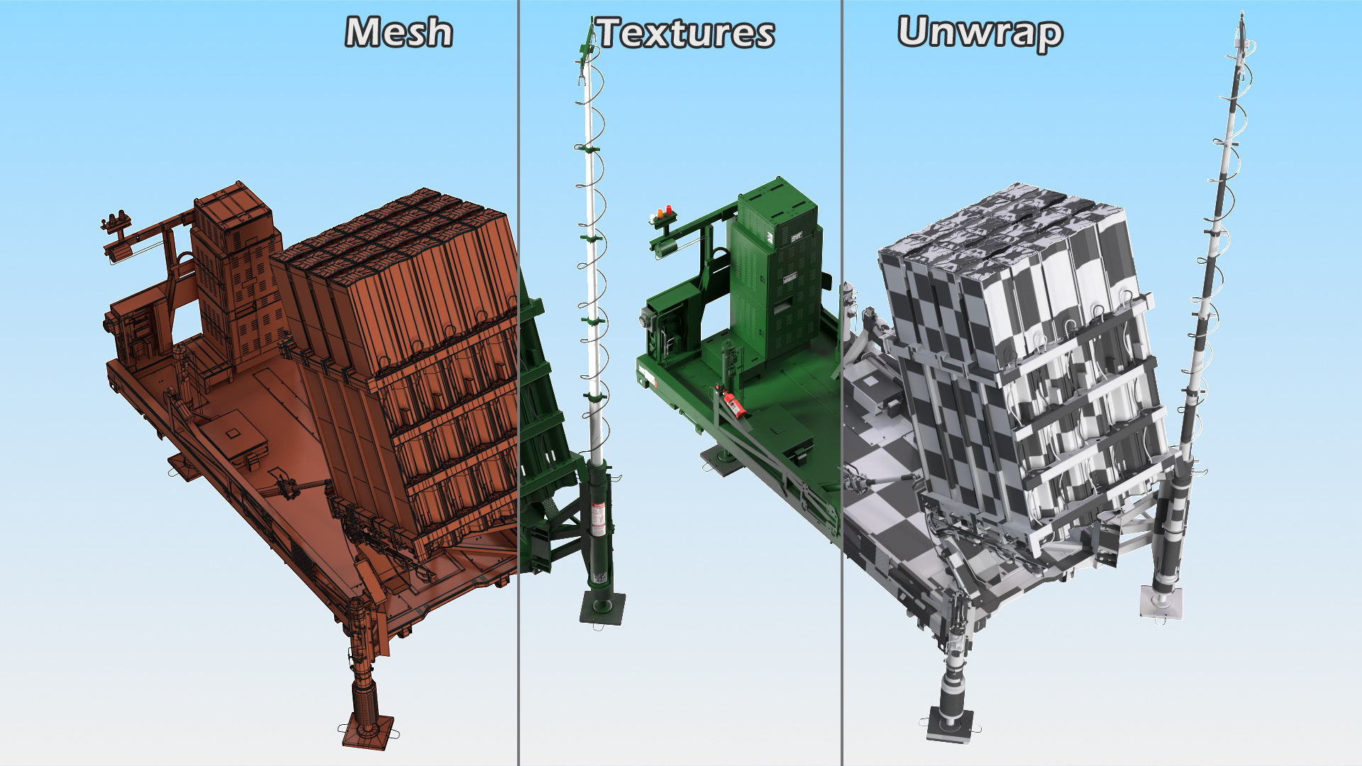 Armed Iron Dome Air Defense Batteries 3D