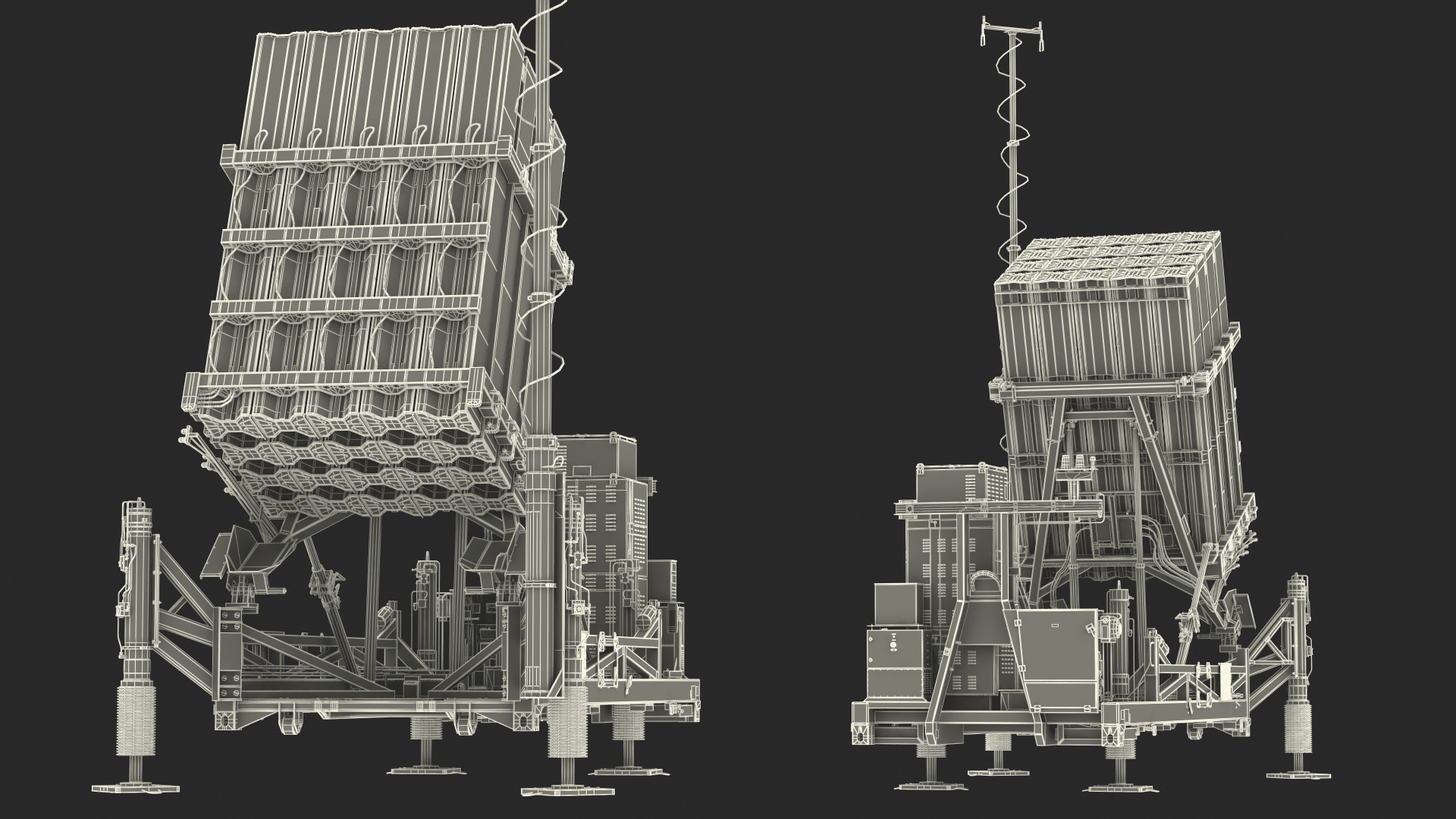 Armed Iron Dome Air Defense Batteries 3D