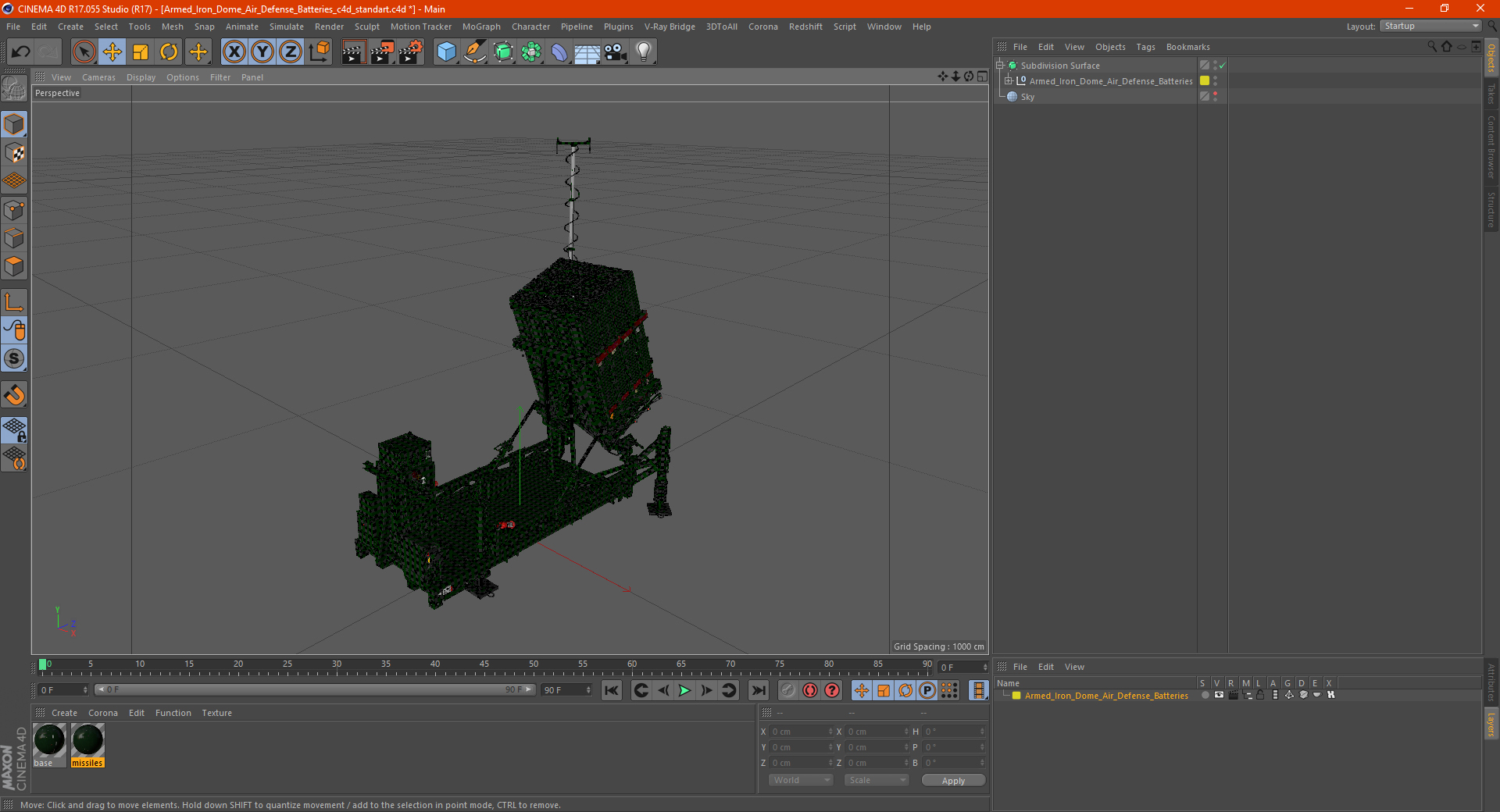 Armed Iron Dome Air Defense Batteries 3D