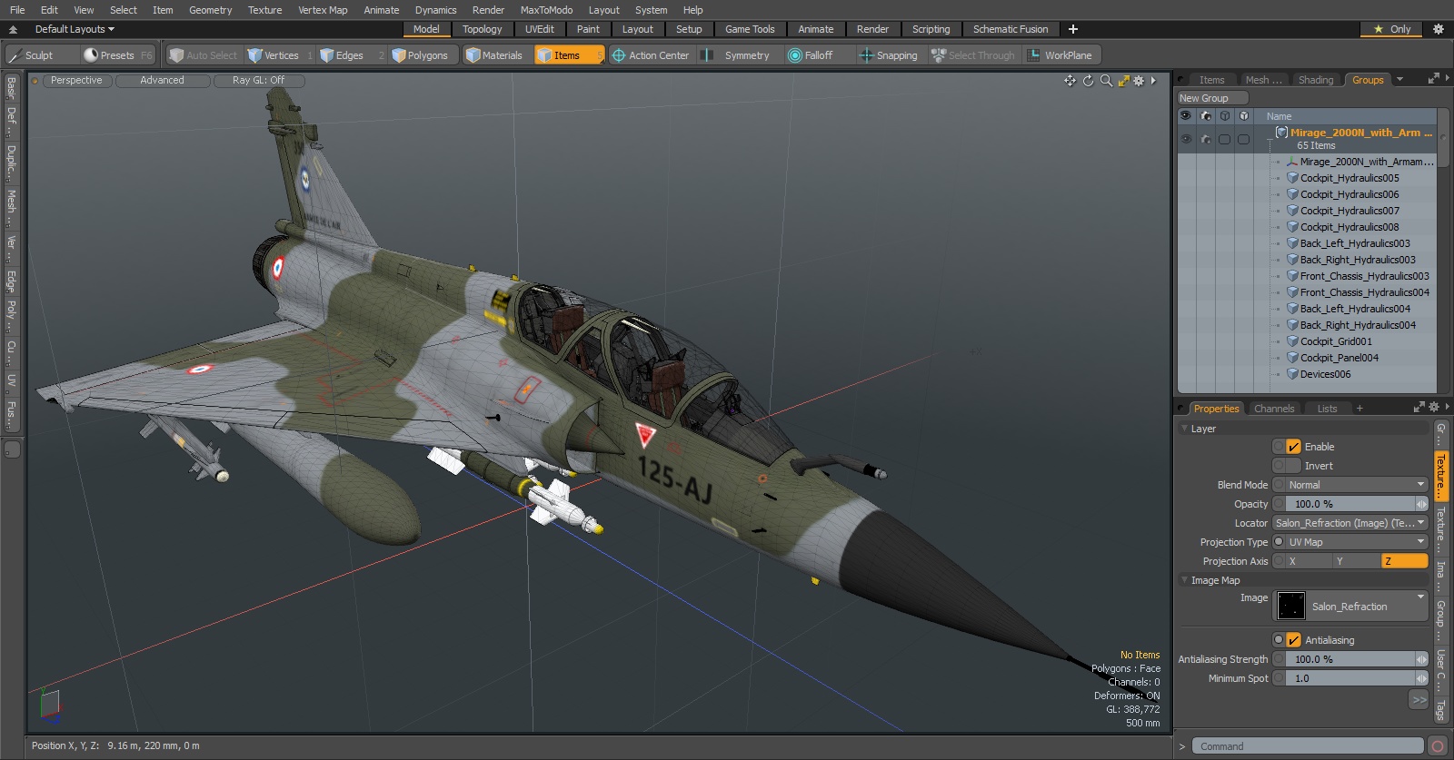 Mirage 2000N with Armament Camouflage Flight 3D model