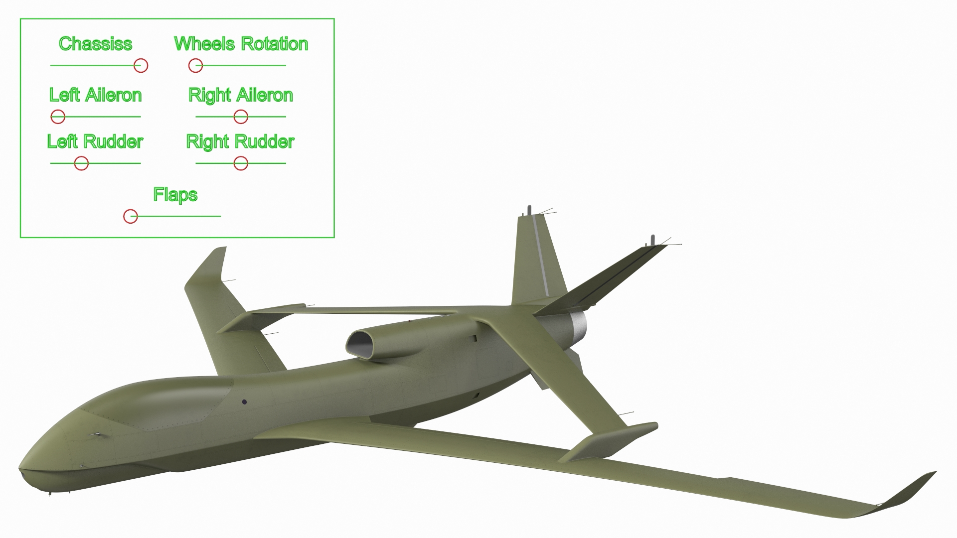 3D model High Altitude Long Endurance Patrol UAV Rigged for Maya