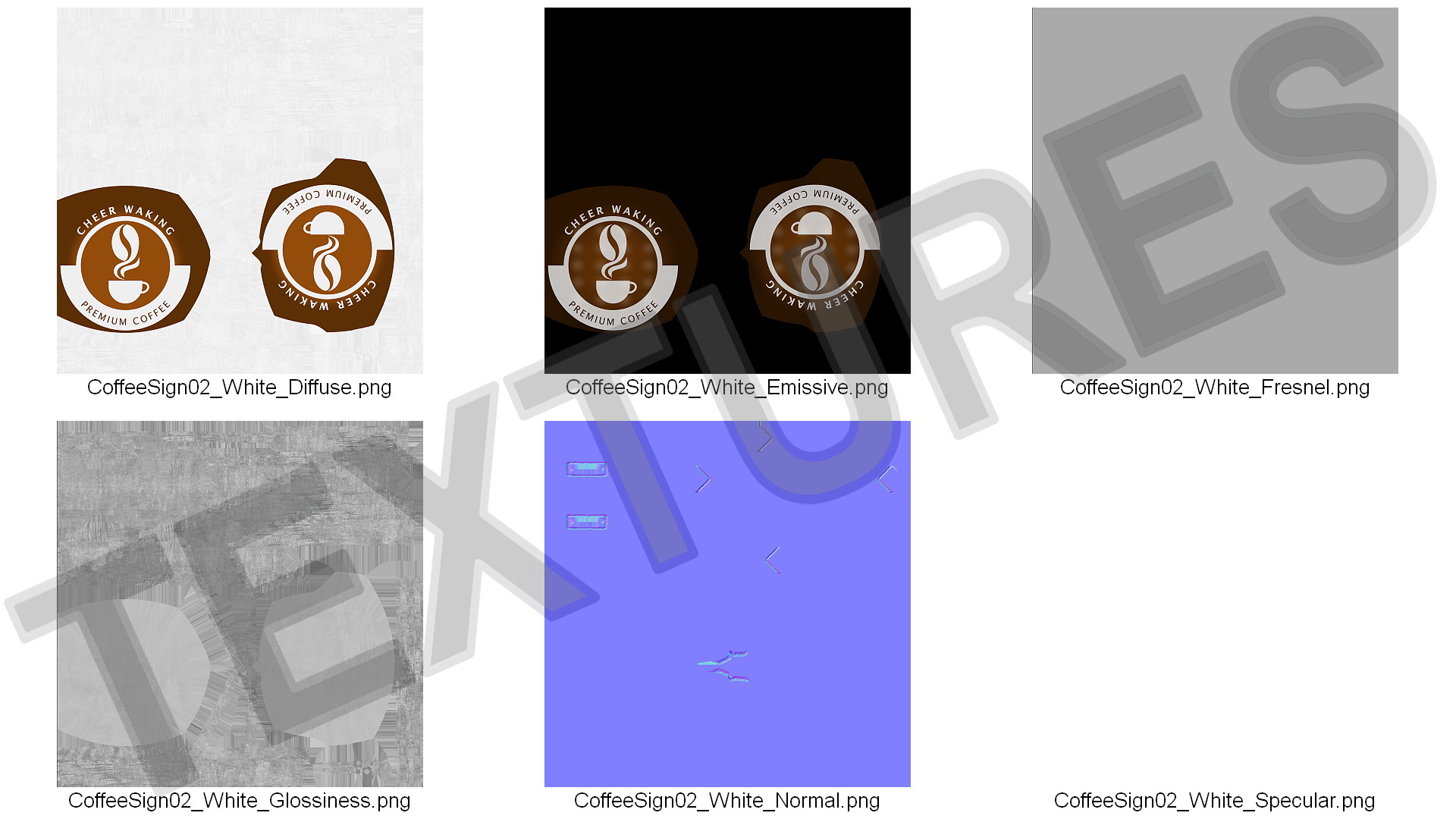3D Corner Coffee Shop Signage Wall Mounted Light On model