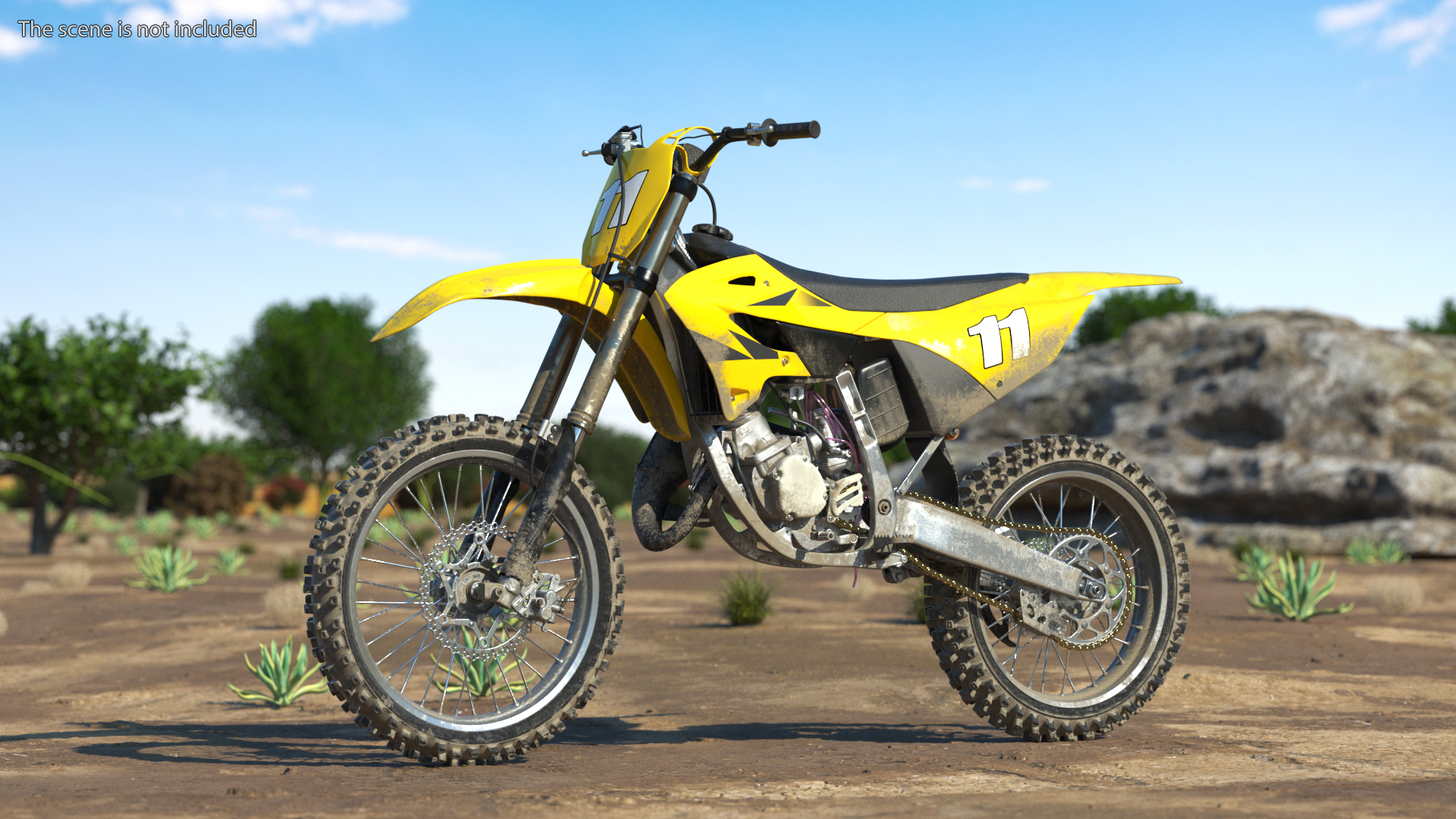 Motocross Motorcycle Dirt Rigged 3D