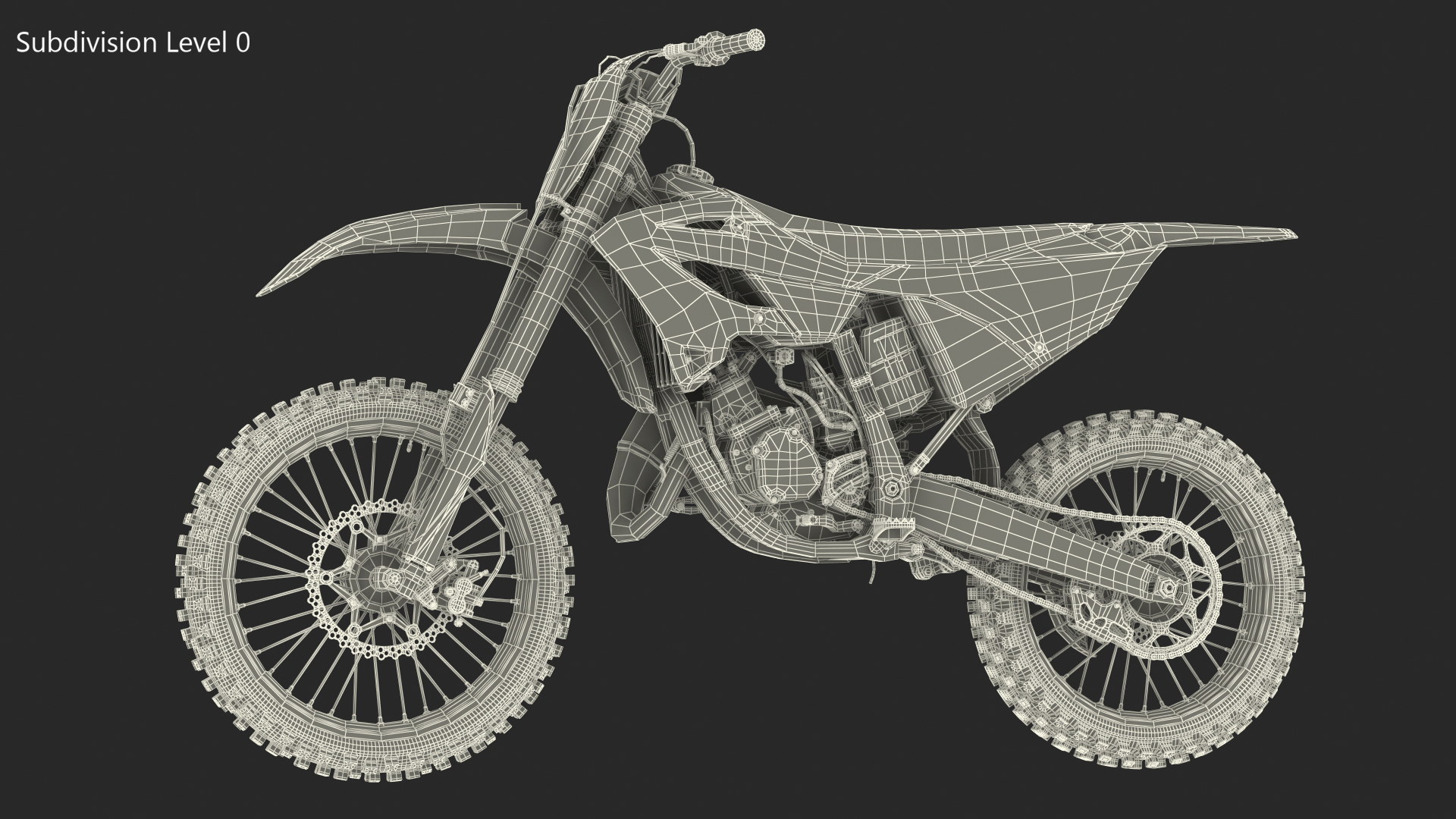Motocross Motorcycle Dirt Rigged 3D