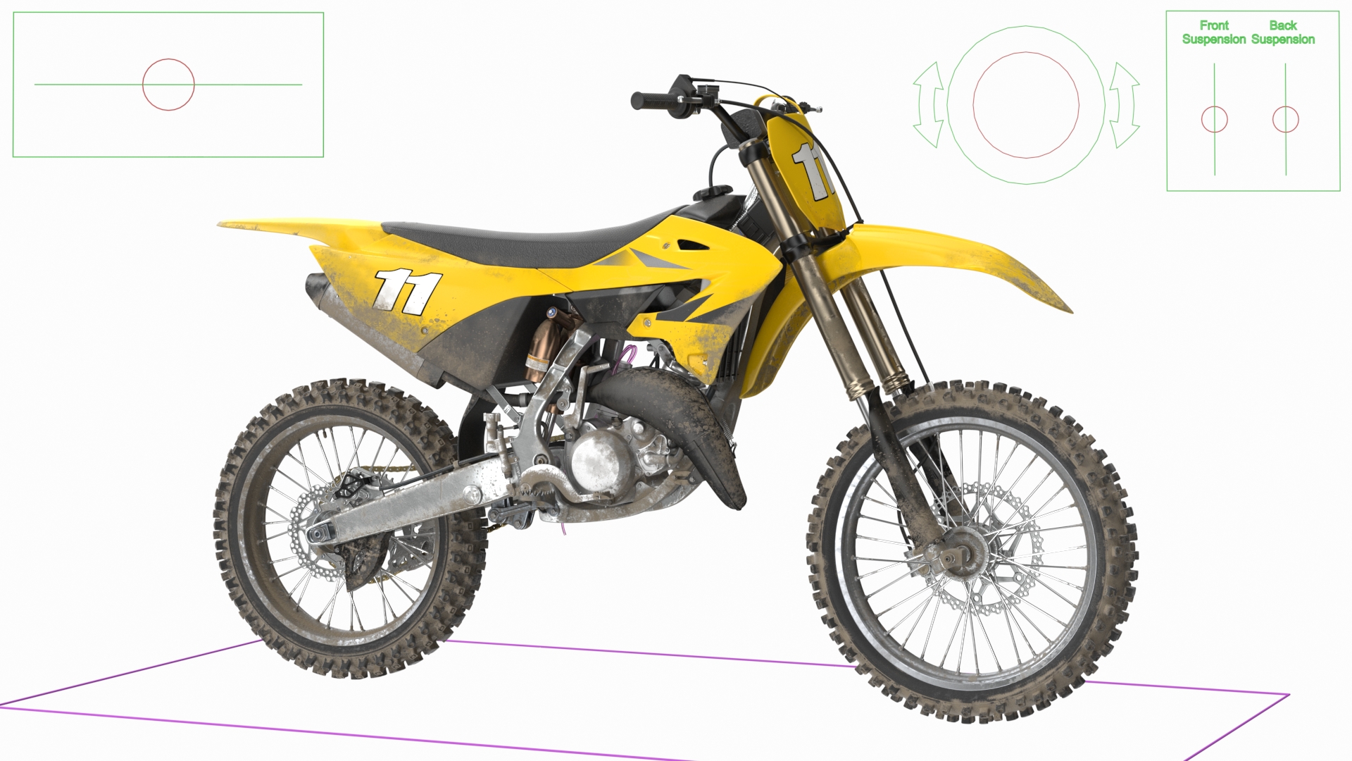 Motocross Motorcycle Dirt Rigged 3D