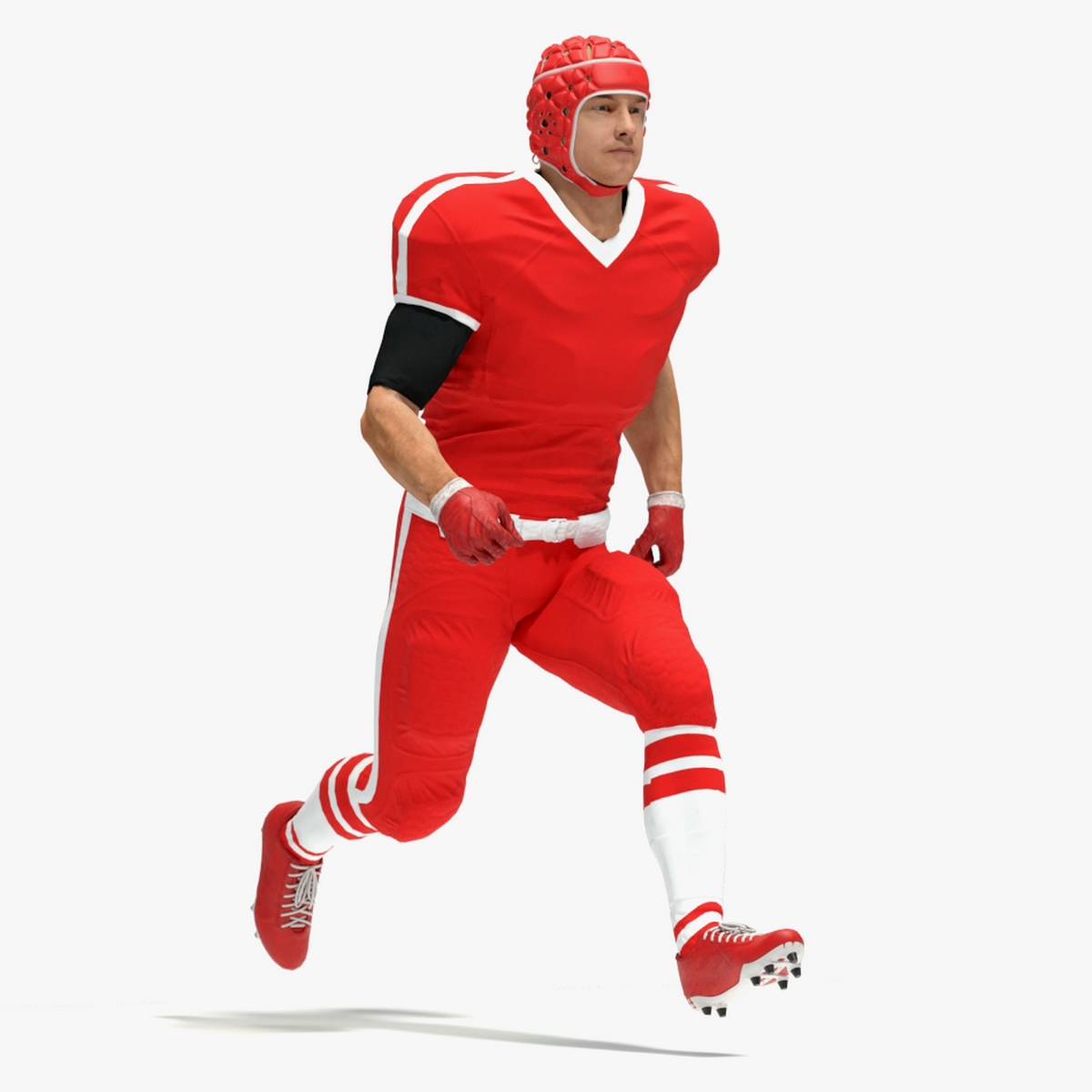 3D Uniform Football Player with Rugby Helmet Headguard Rigged model
