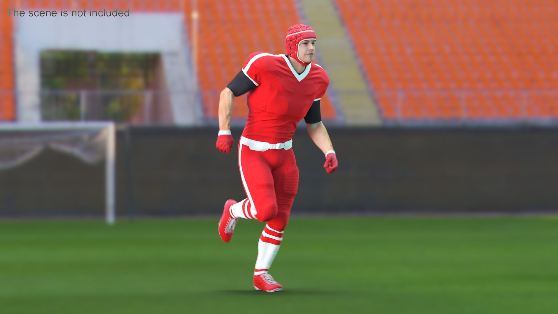 3D Uniform Football Player with Rugby Helmet Headguard Rigged model