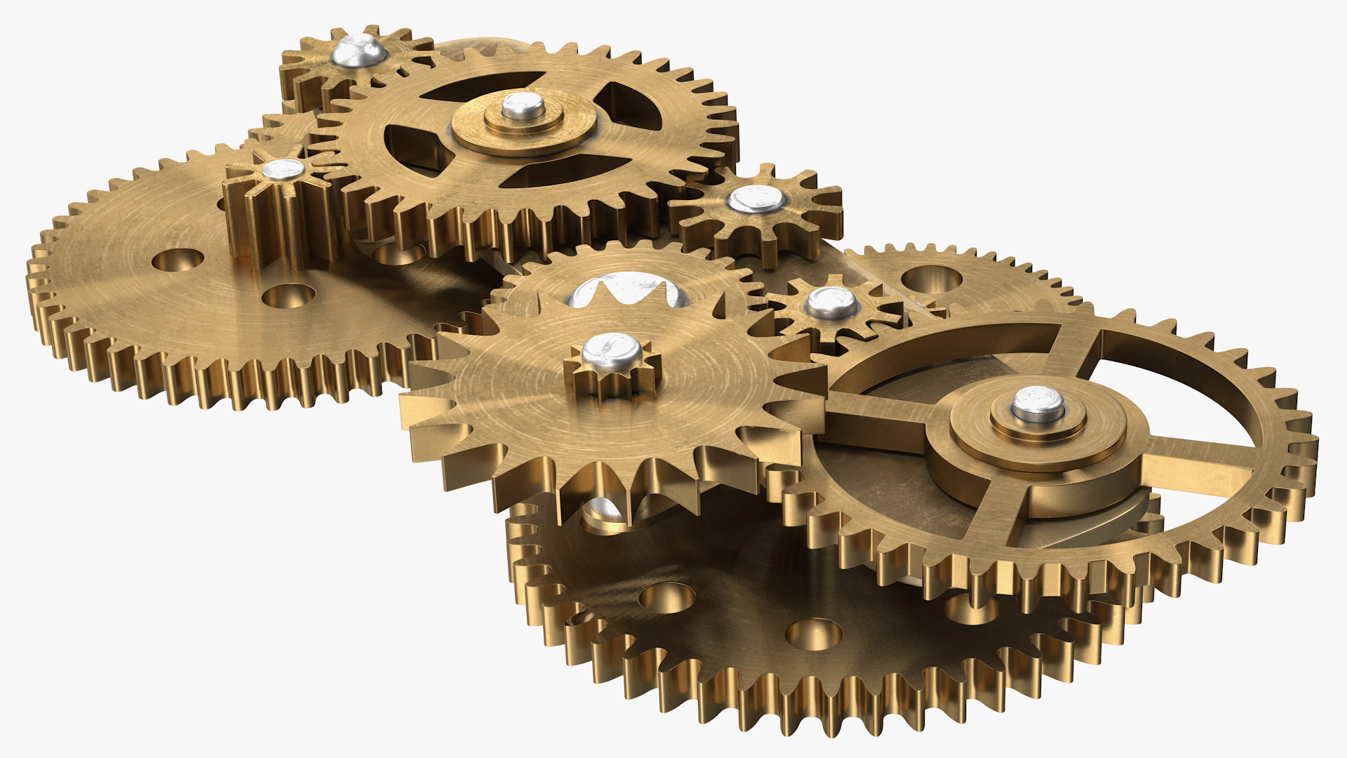 3D Gear Mechanism Bronze