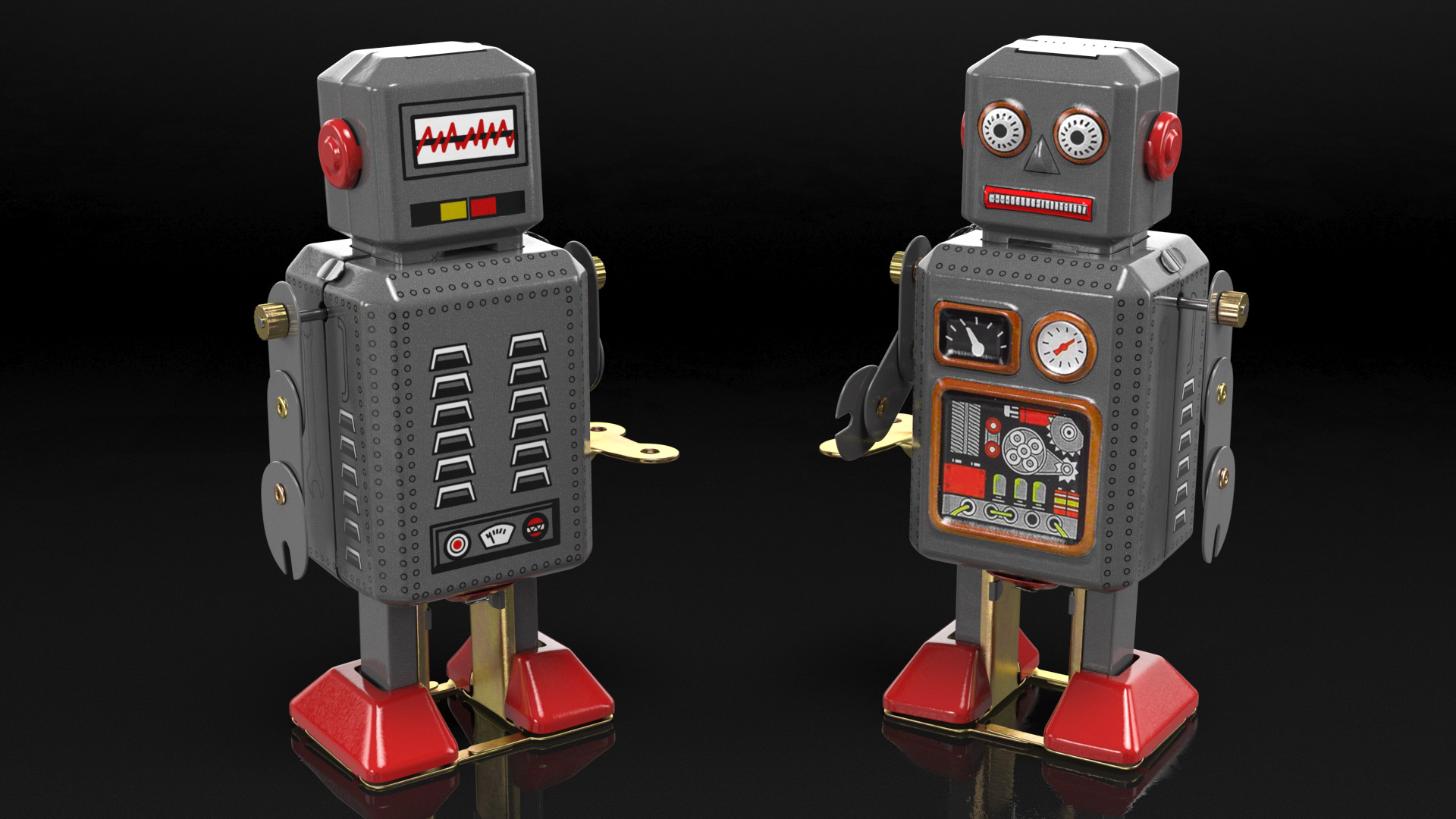 Tin Toy Retro Robot 3D model