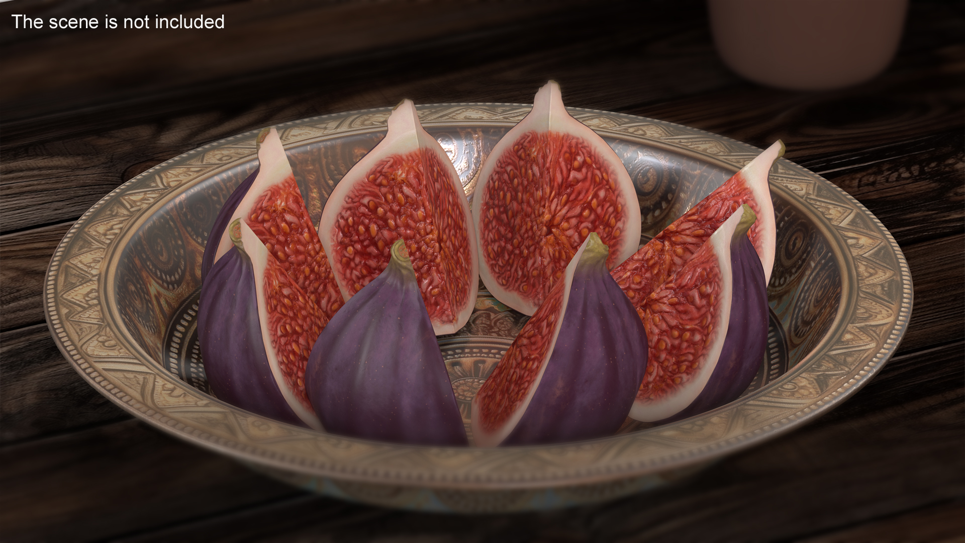Fresh Riped Fig Fruit Quarter 3D model