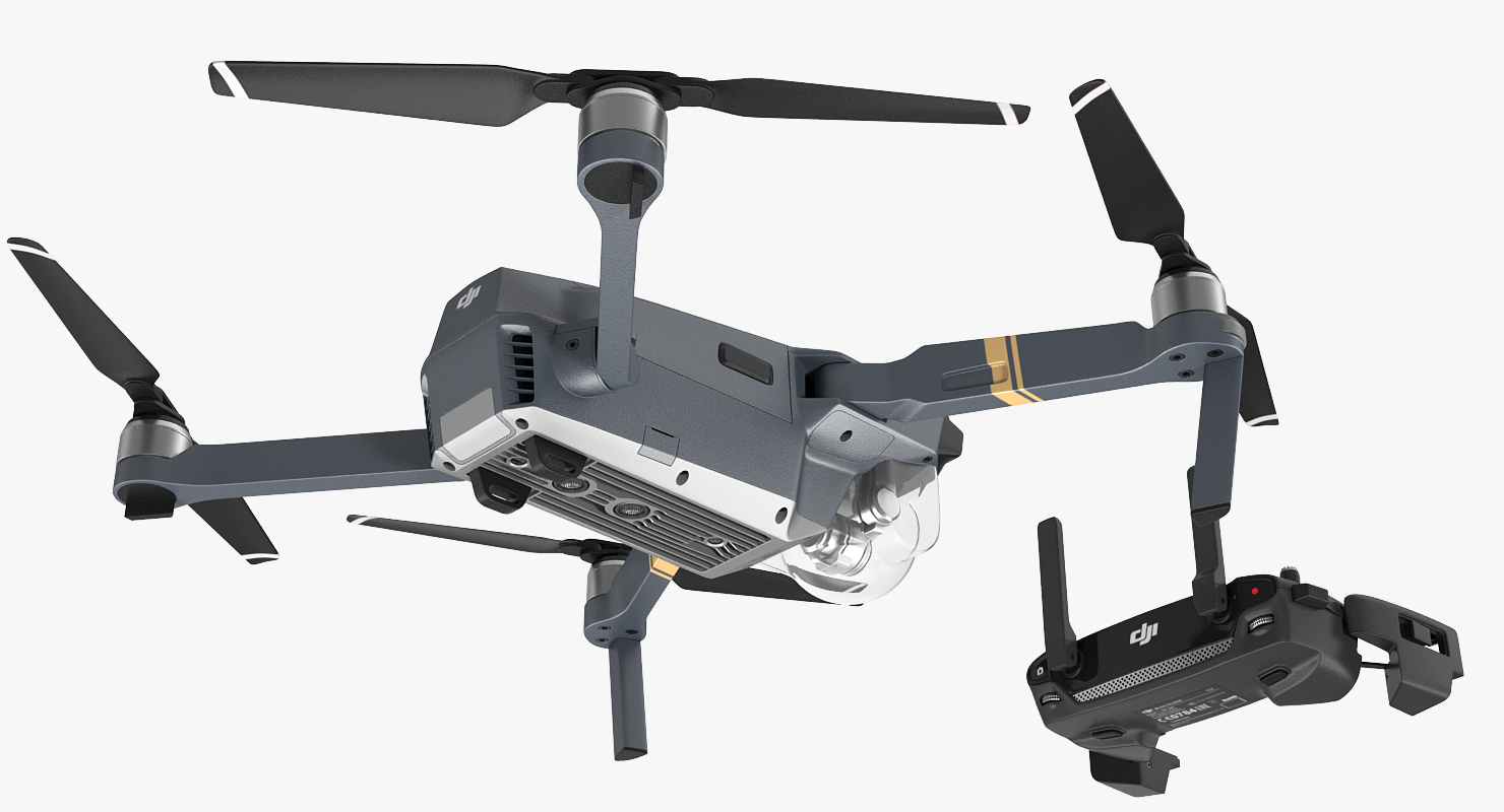 DJI Mavic Pro Quadcopter with Remote Controller 3D