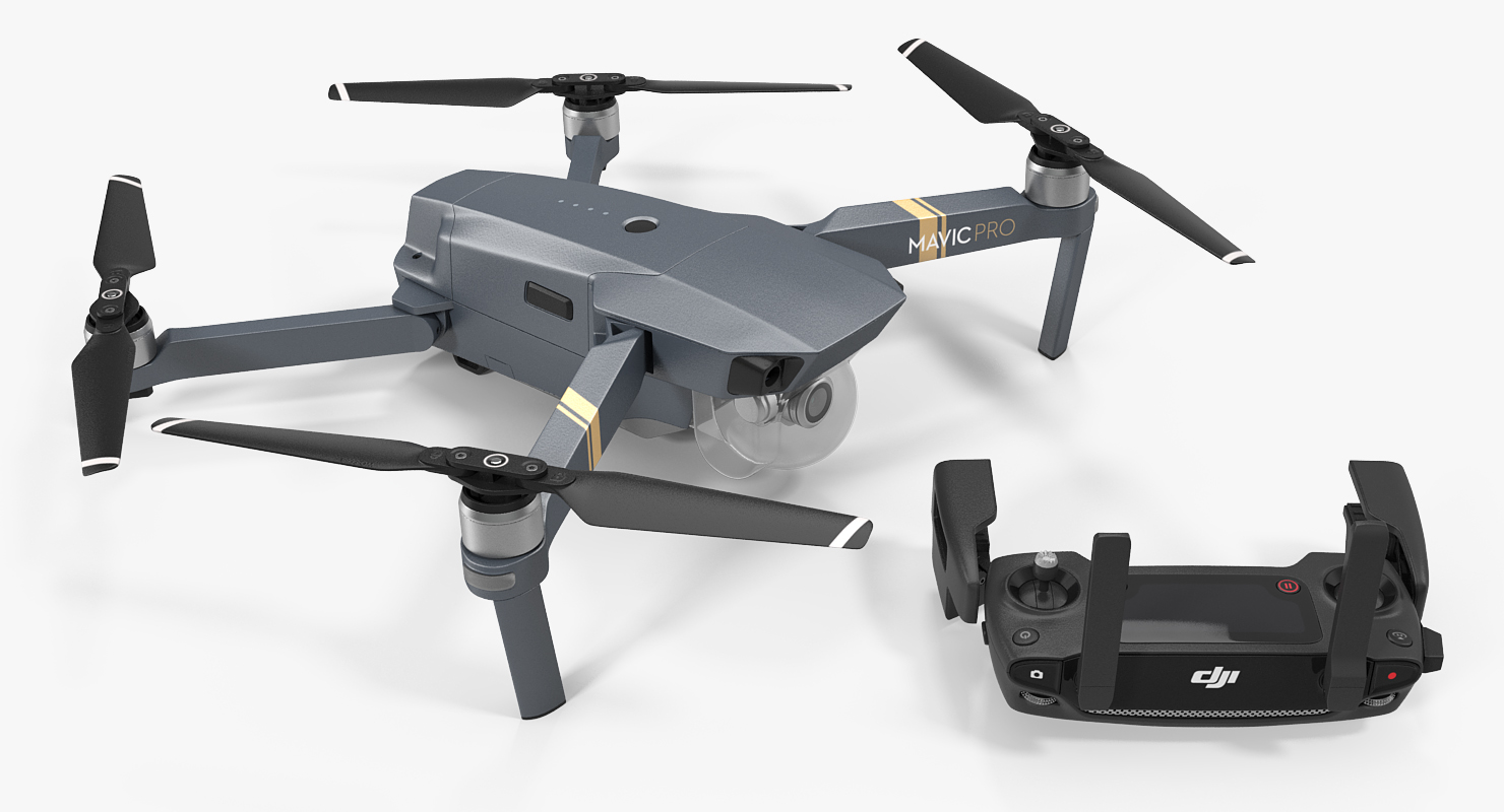 DJI Mavic Pro Quadcopter with Remote Controller 3D