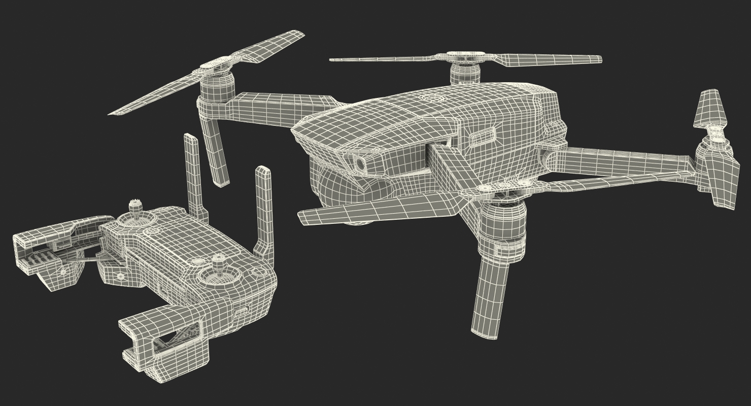 DJI Mavic Pro Quadcopter with Remote Controller 3D