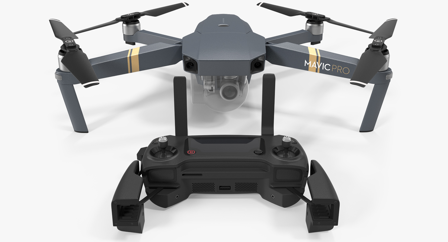 DJI Mavic Pro Quadcopter with Remote Controller 3D