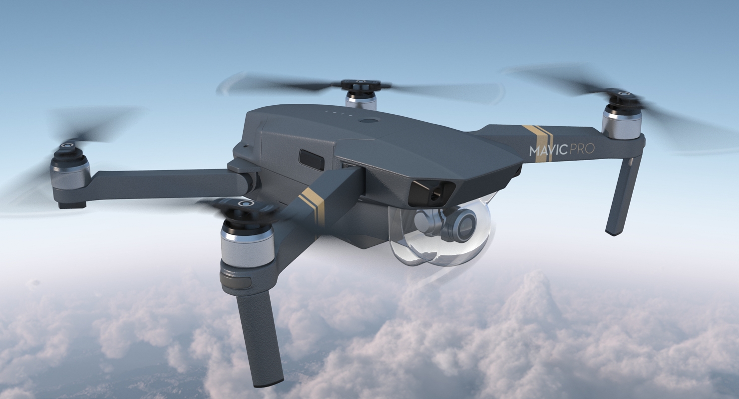 DJI Mavic Pro Quadcopter with Remote Controller 3D