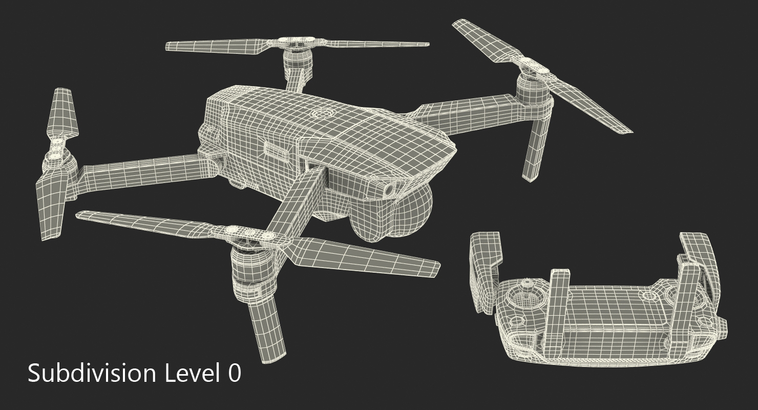 DJI Mavic Pro Quadcopter with Remote Controller 3D