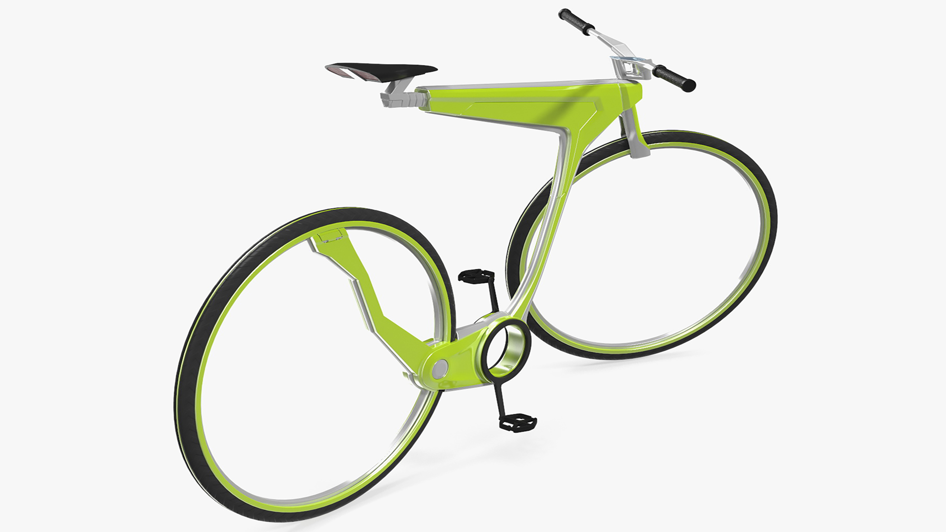 3D Futuristic Electric Bike Green Rigged for Maya