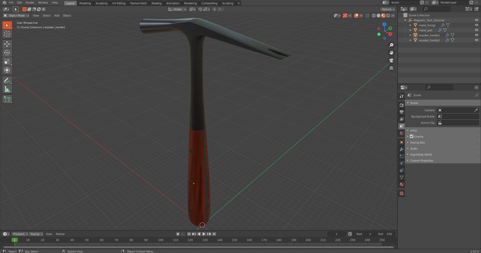 3D model Magnetic Tack Hammer